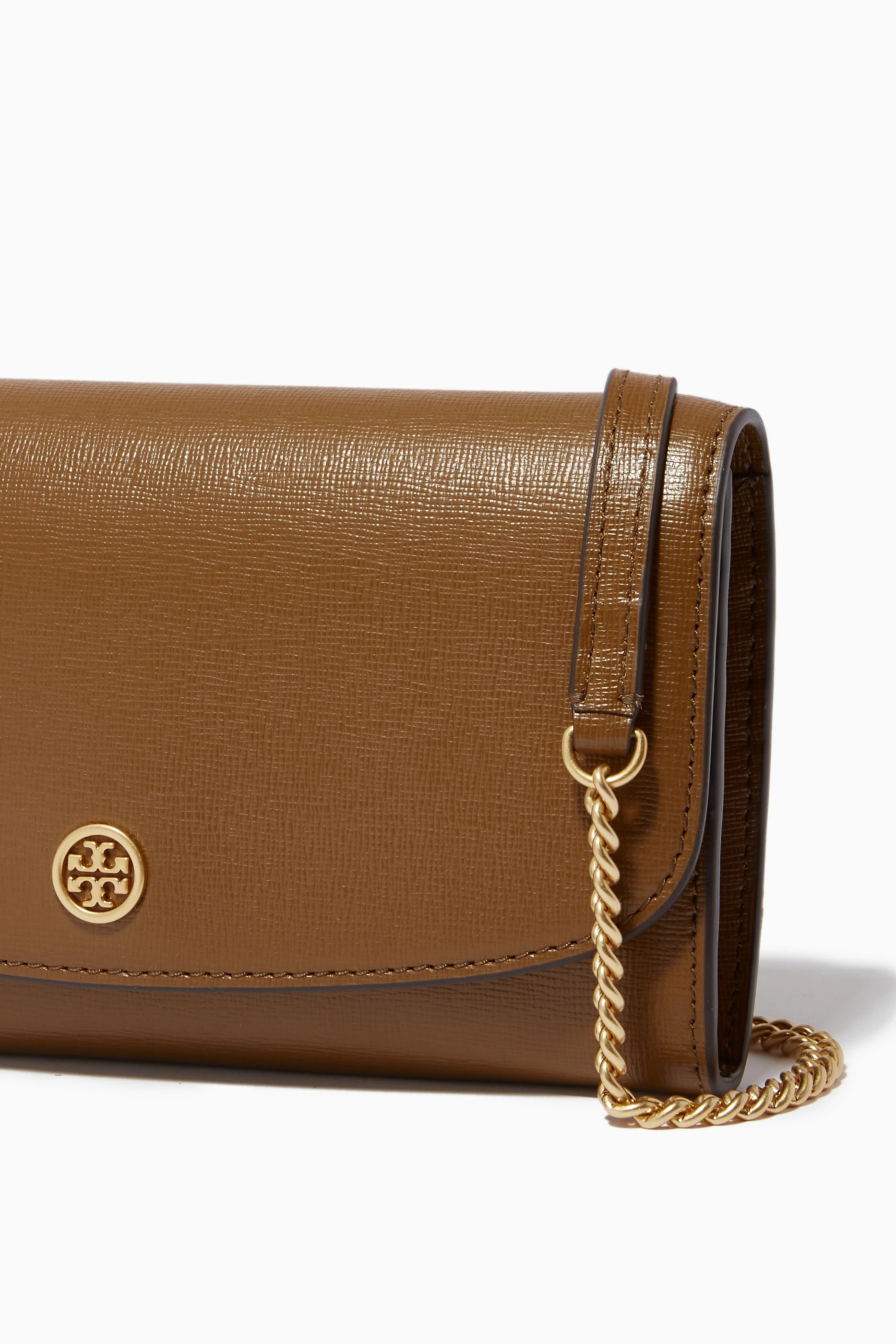 Buy Tory Burch Brown Robinson Chain Wallet in Embossed Leather For Women Online Ounass Saudi