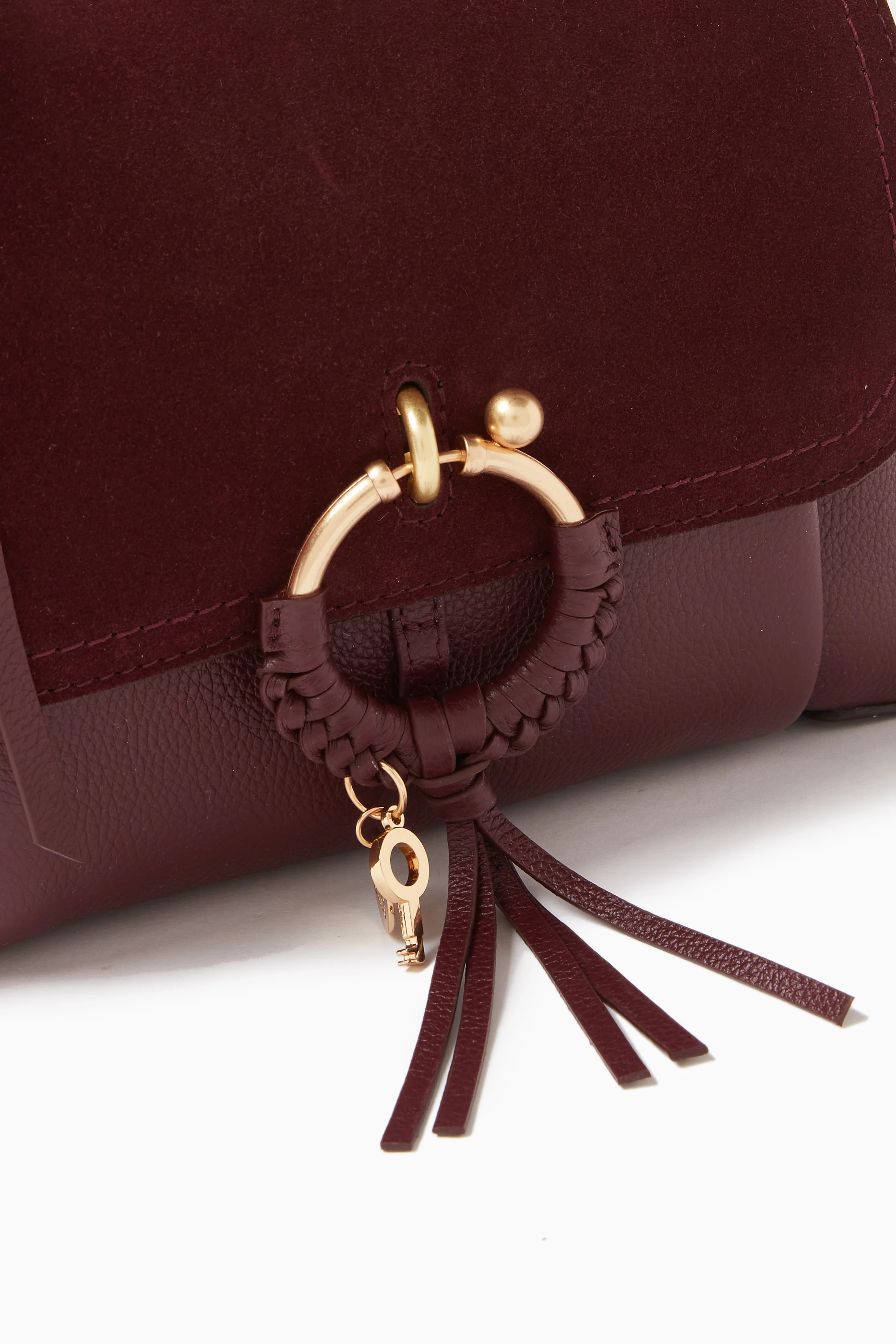 Buy See By Chloe Burgundy Joan Small Crossbody Bag in Suede Grained Leather For Women Online Ounass Saudi