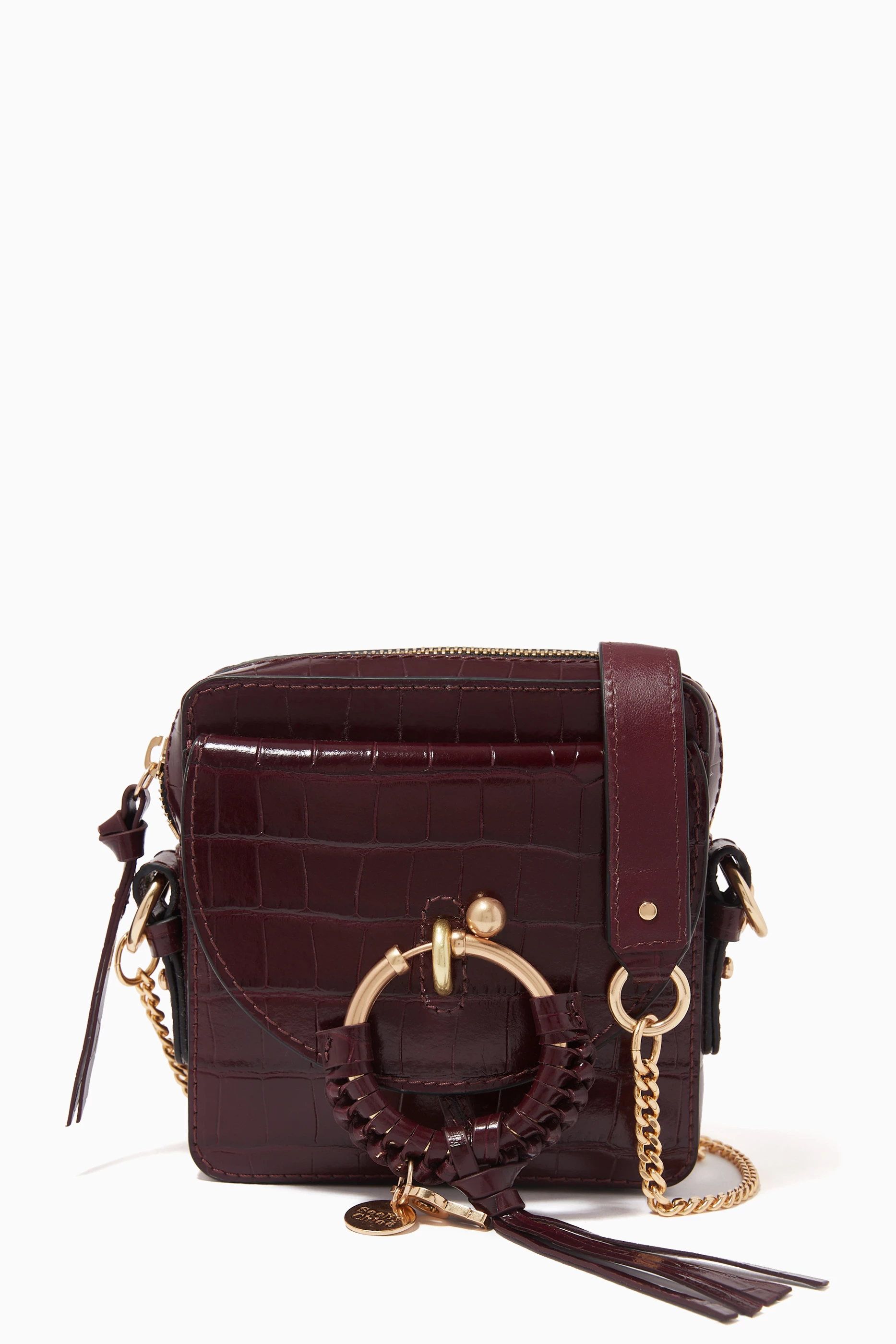 Buy See By Chloe Brown Joan Camera Bag in Croc embossed Leather For Women Online Ounass Saudi