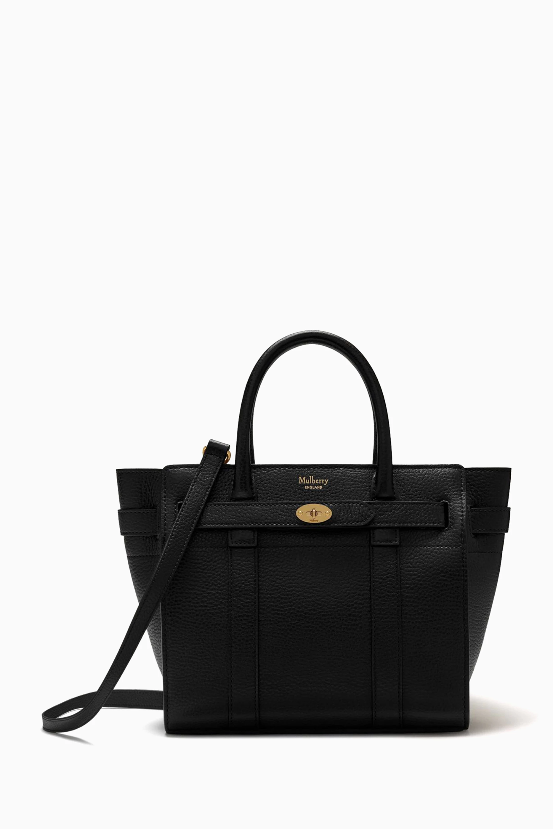 Buy Mulberry Black Mini Zip Bayswater Bag in Small Classic Grain Leather For Women Online Ounass Saudi
