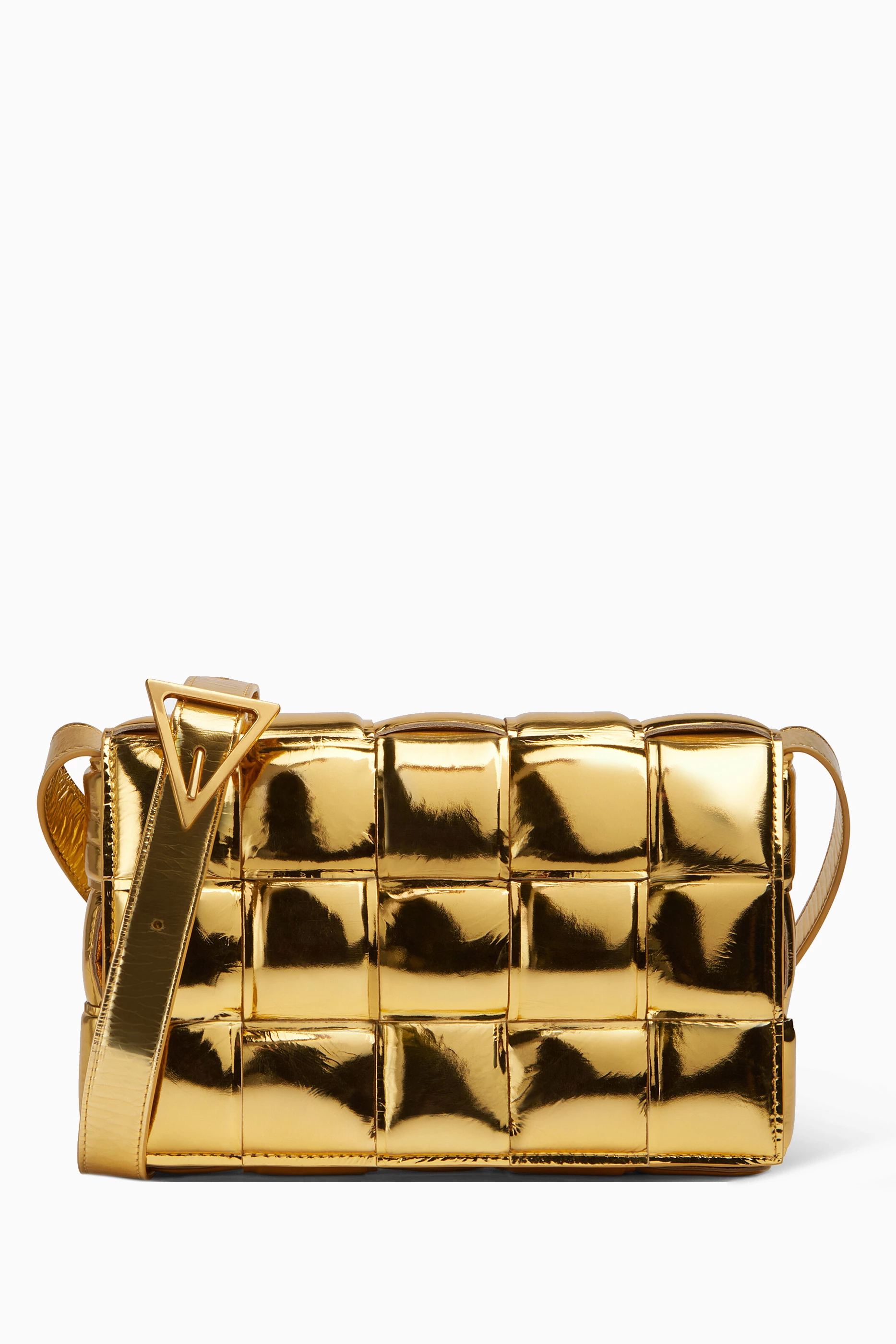 Buy Bottega Veneta Gold Padded Cassette Bag in Mirror Nappa For Women Online Ounass Saudi