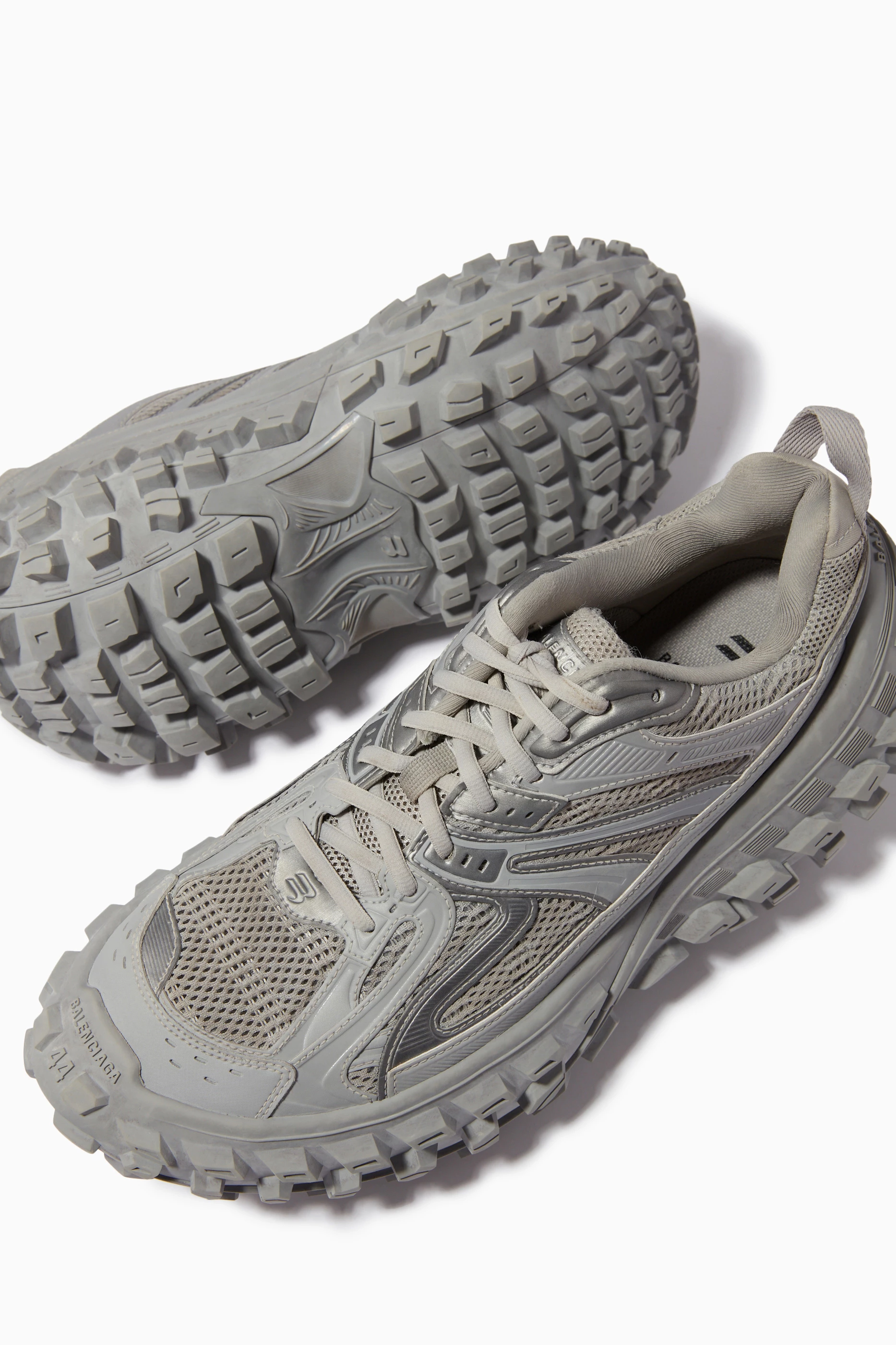 Buy Balenciaga Grey Bouncer Sneakers in Mesh & Nylon For Men