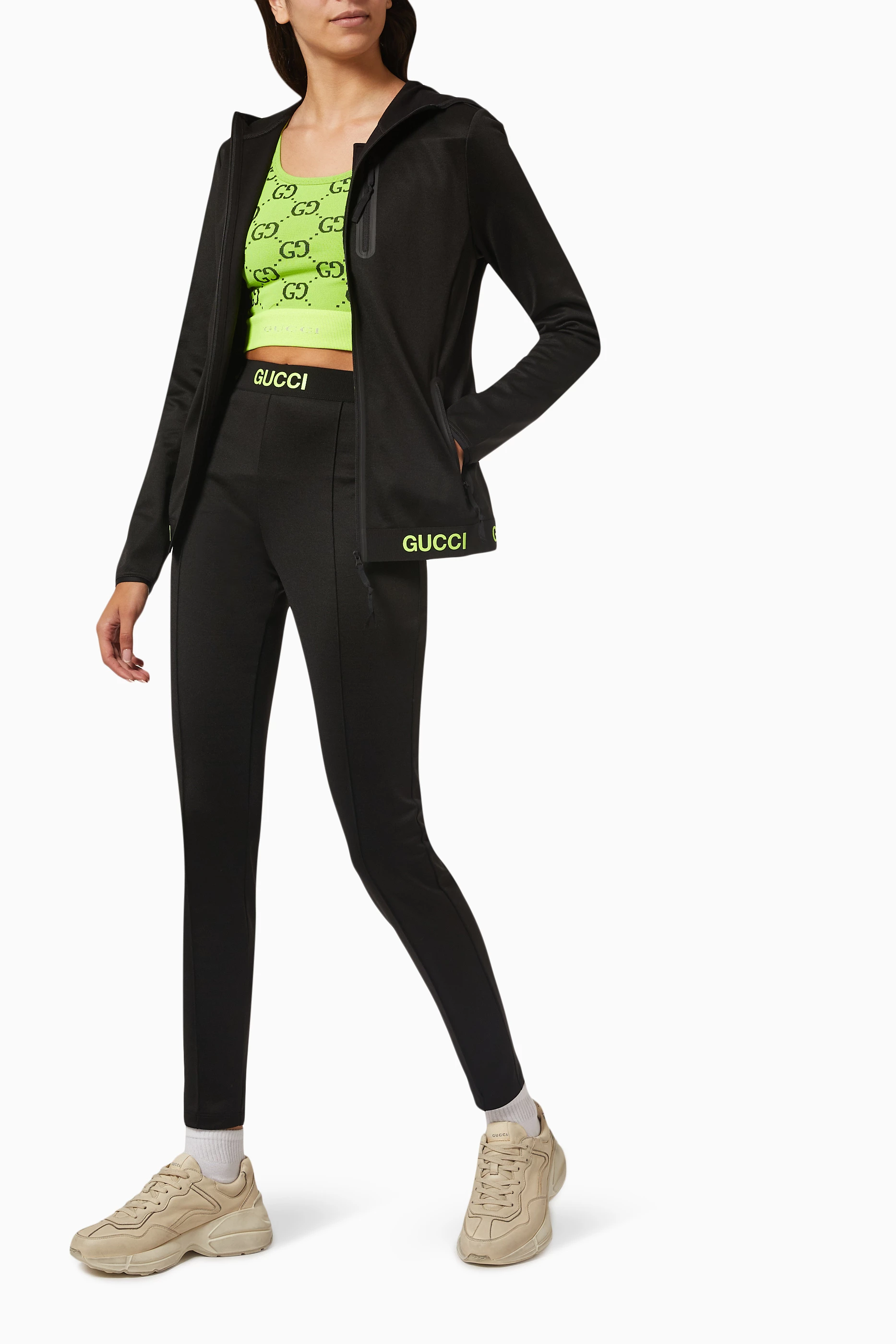 Buy Gucci Black High rise Leggings in Technical Jersey For Women Online Ounass Saudi
