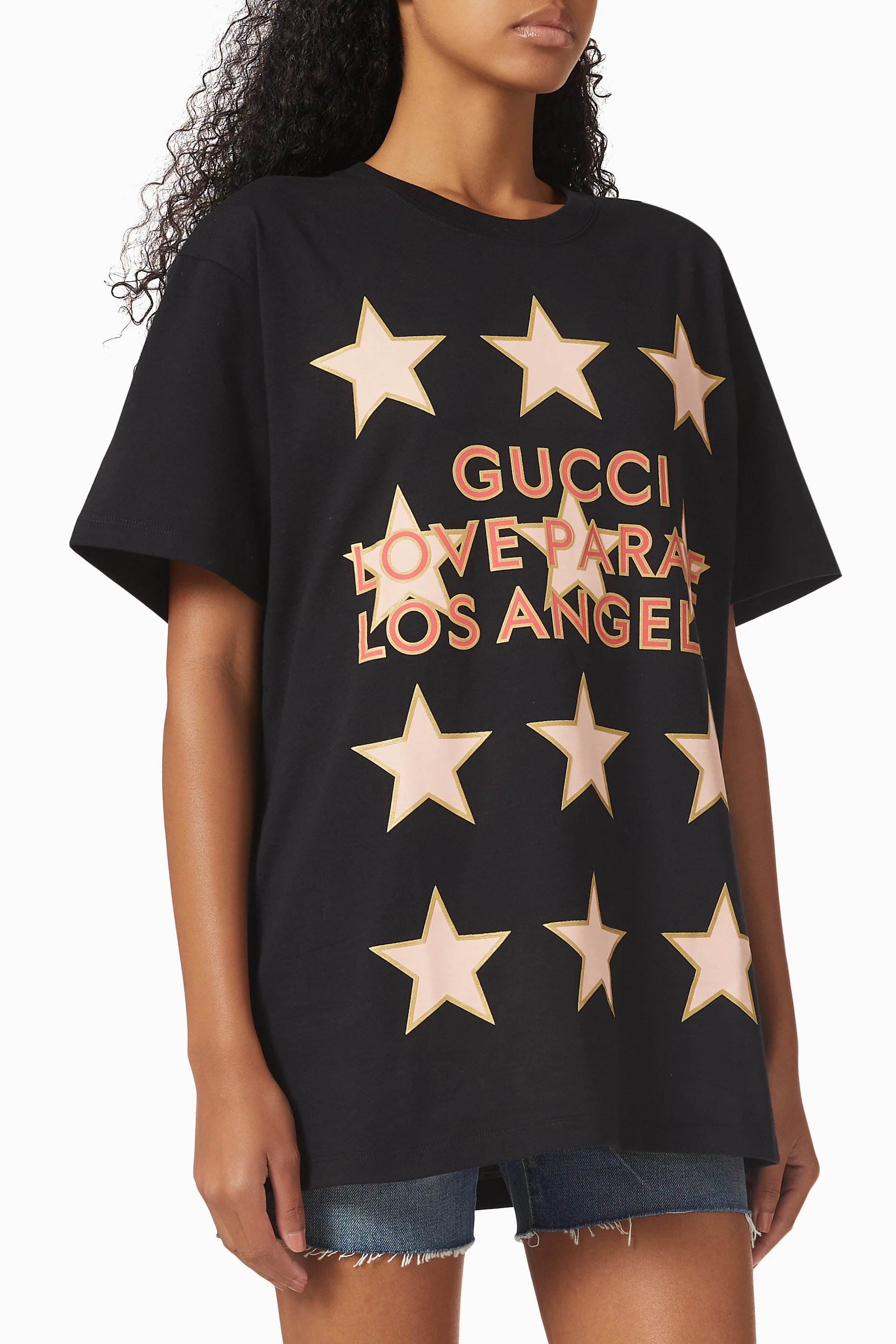 Buy Gucci Black Gucci Love Parade T-shirt in Cotton Jersey For