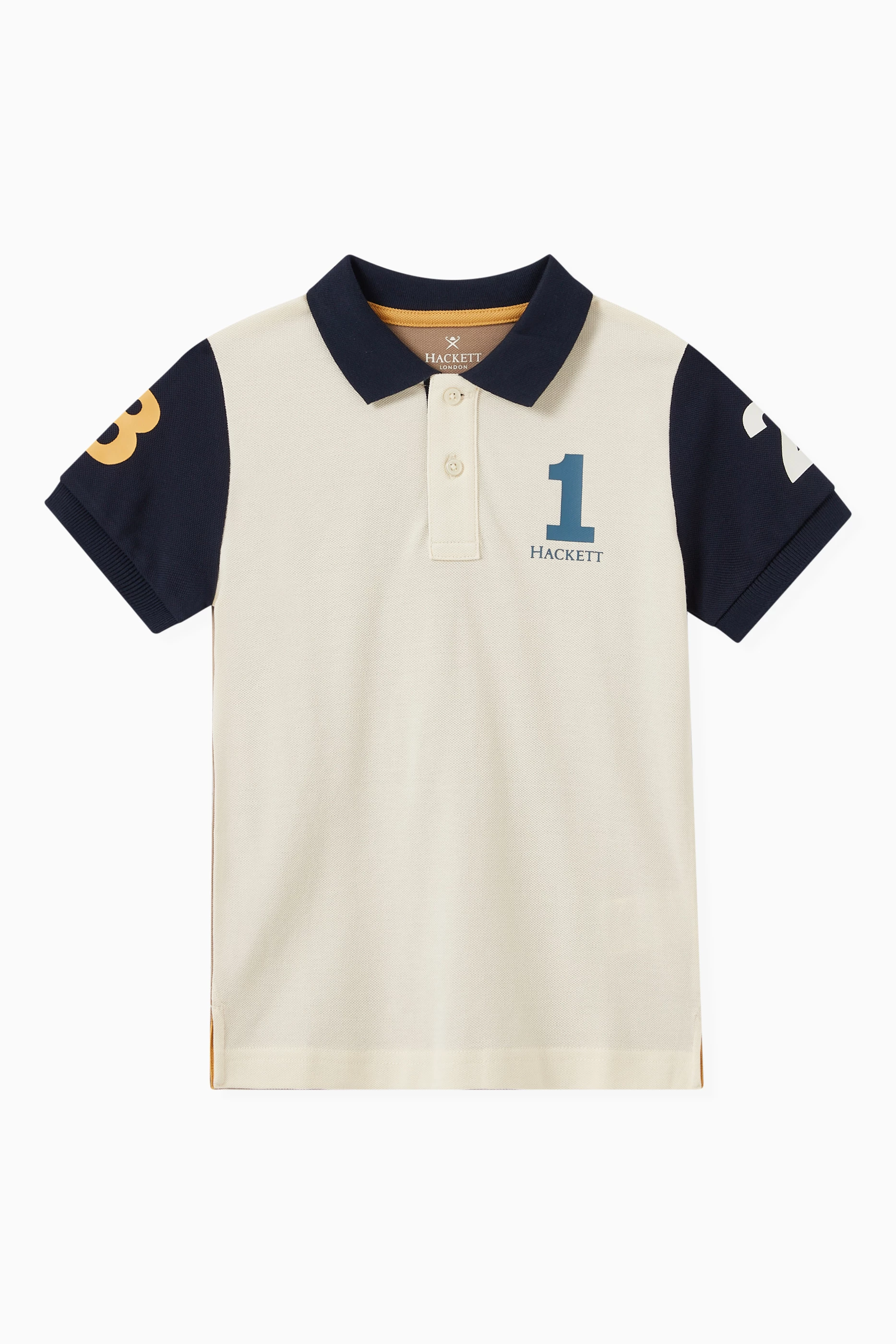 Buy Hackett London Neutral Logo Number Polo T-shirt in Cotton For Boys Online Ounass Saudi