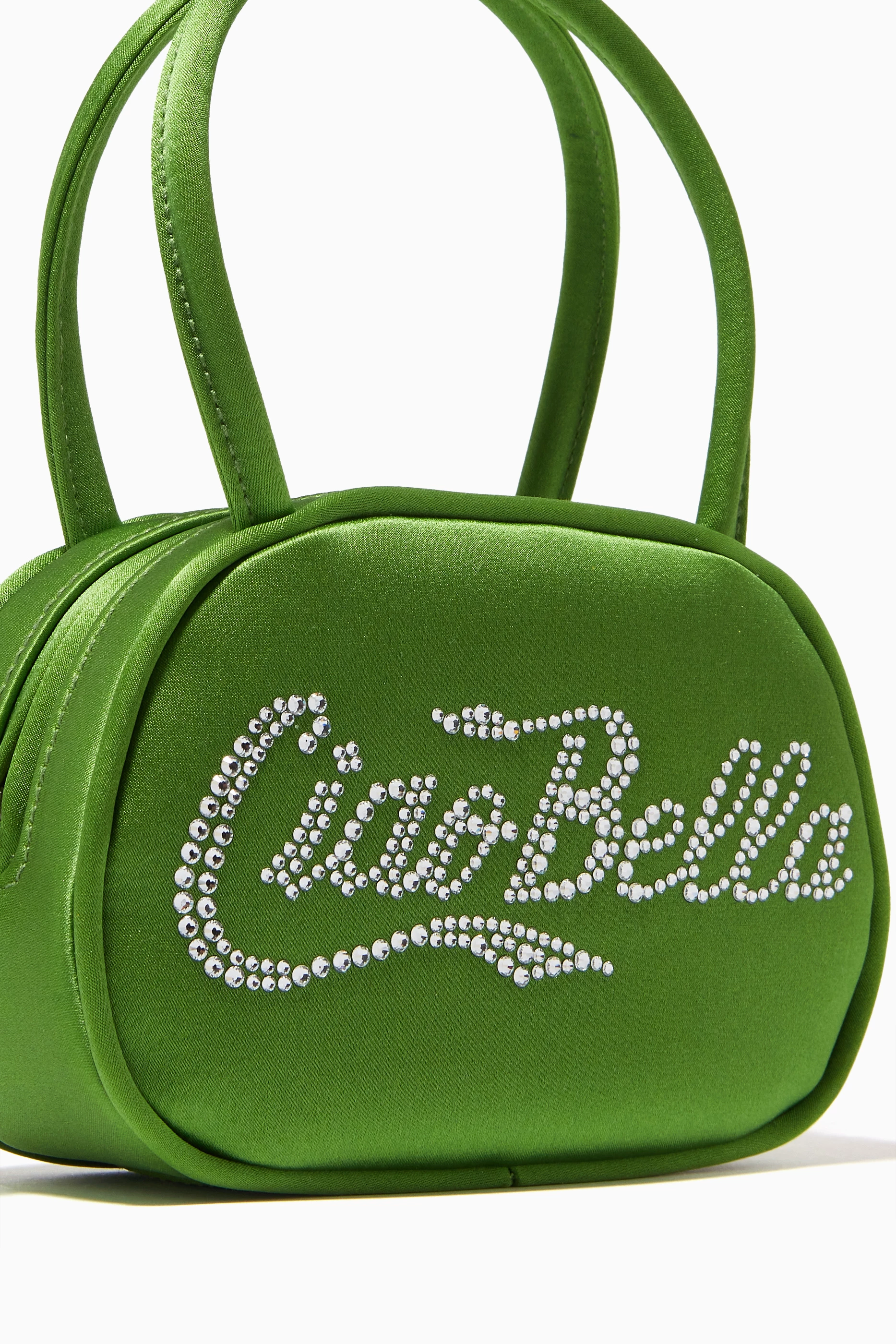 Buy Amina Muaddi Green Super Amini Ciao Bella Top-handle Bag