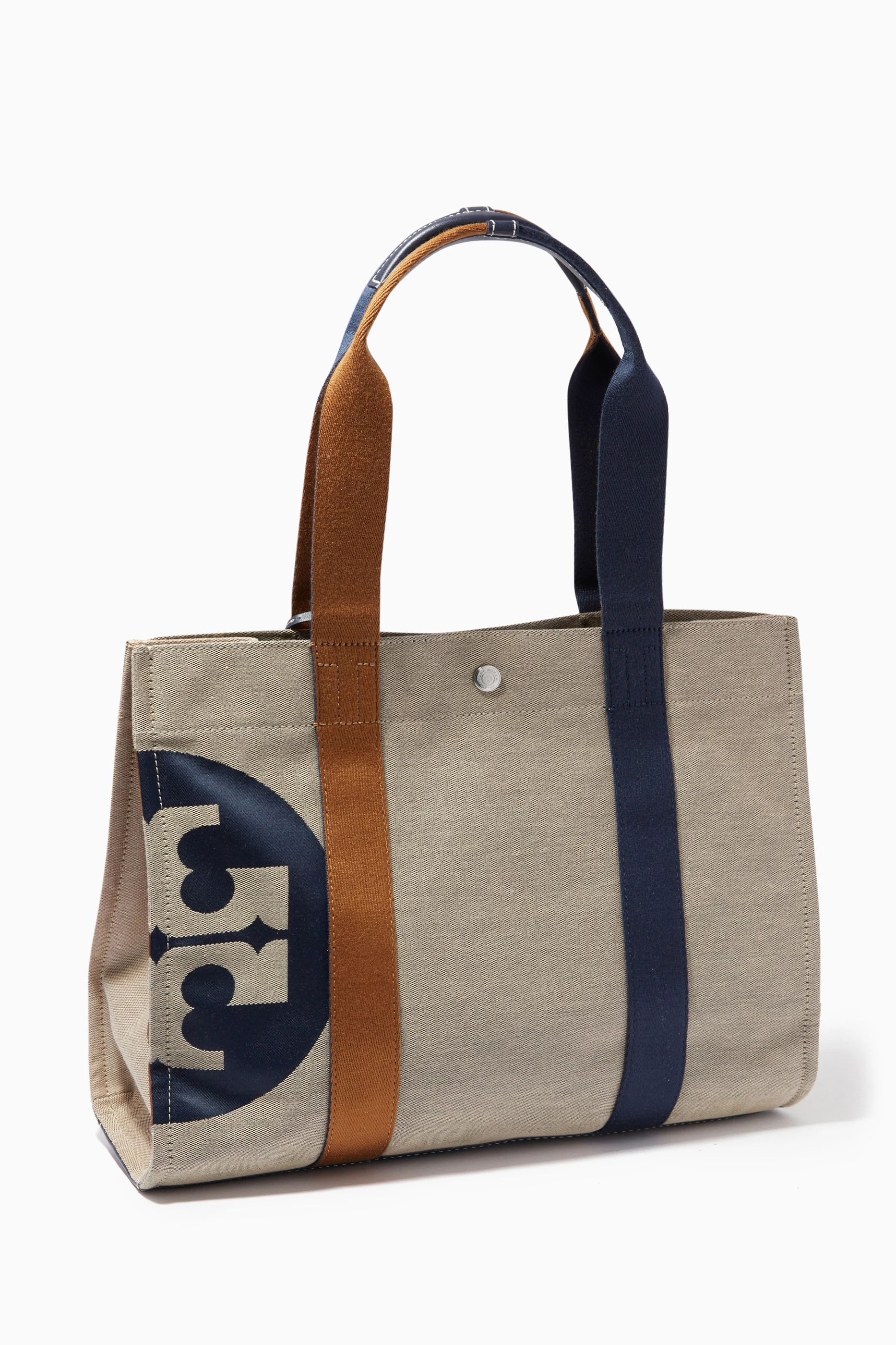 Buy Tory Burch Neutral Logo Tory Tote Bag in Canvas For Women Online Ounass Saudi