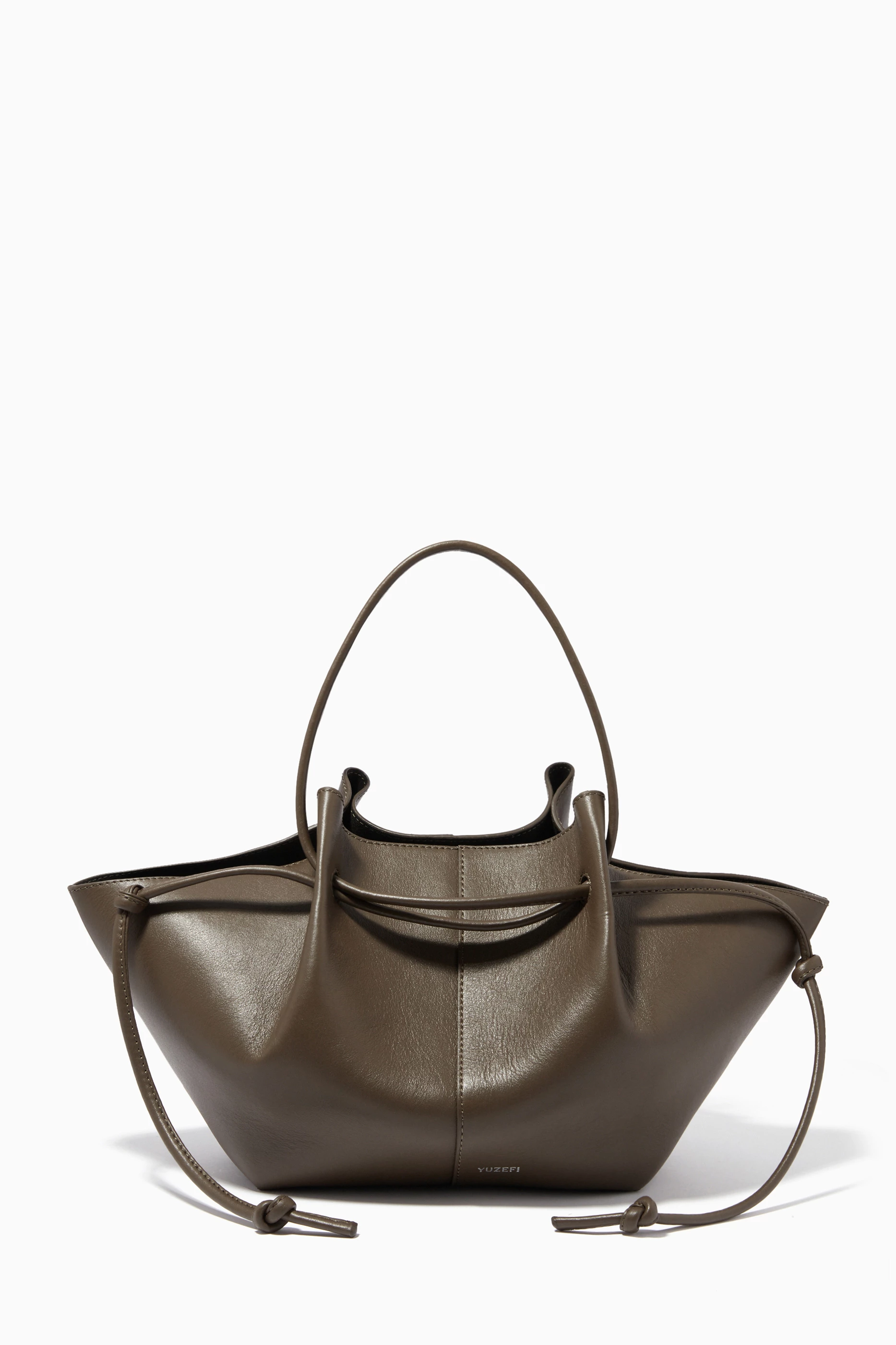 Buy YUZEFI Green Mochi Small Tote Bag in Bovine Leathe For Women