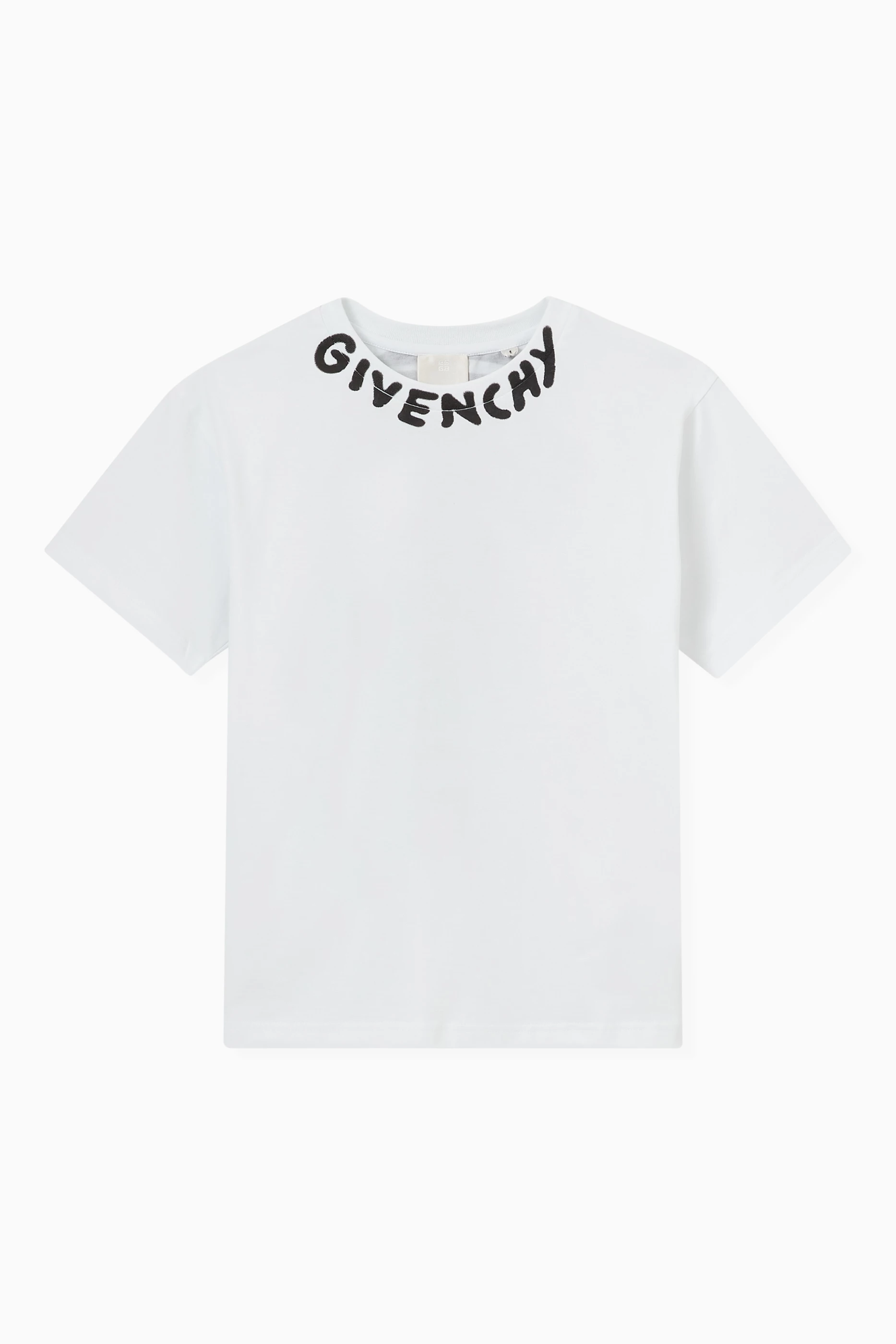 Buy Givenchy White Neckline Logo Print T shirt in Cotton For Boys Online Ounass Saudi