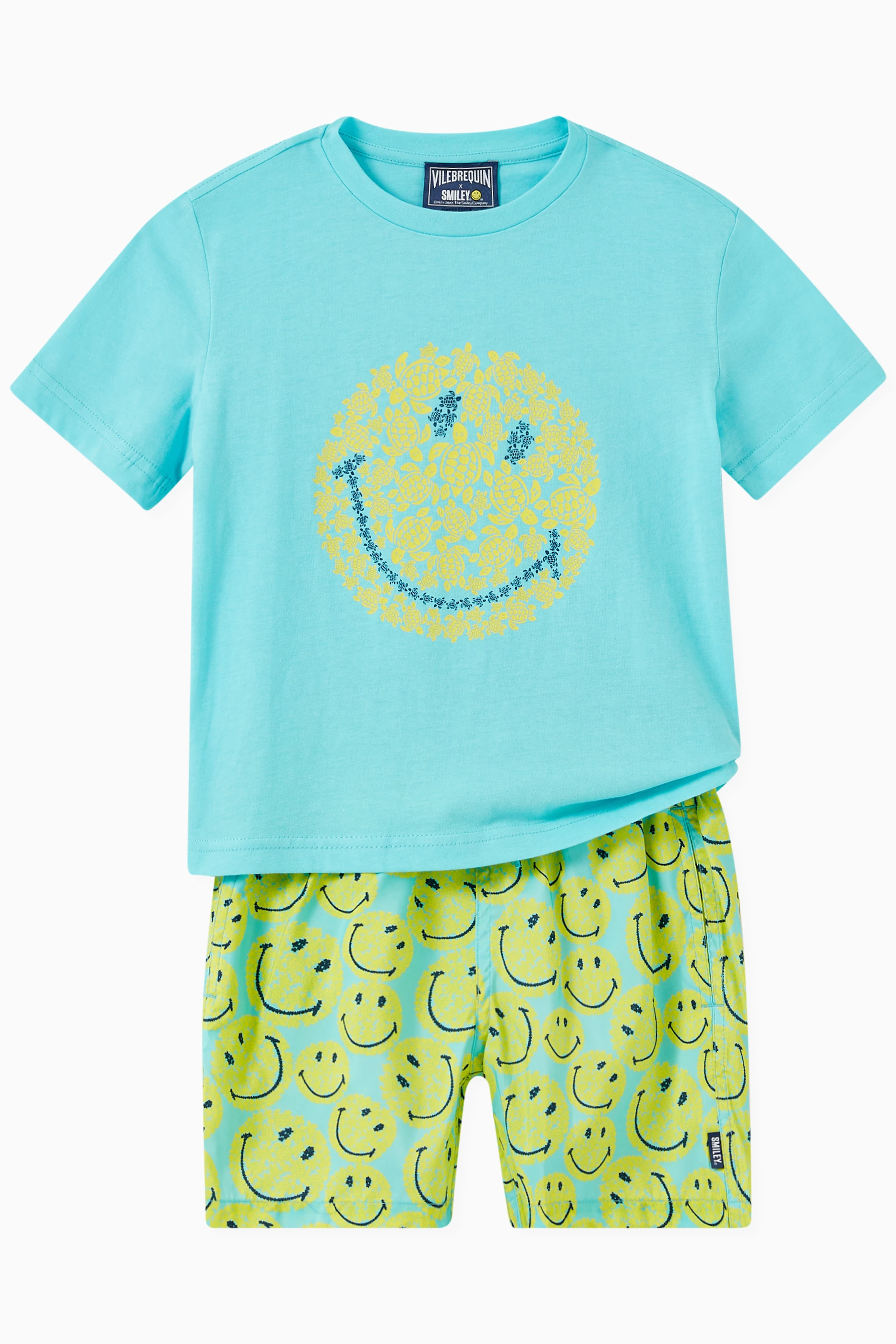 Buy Vilebrequin Blue x Smiley Swim Shorts in Recycled Nylon