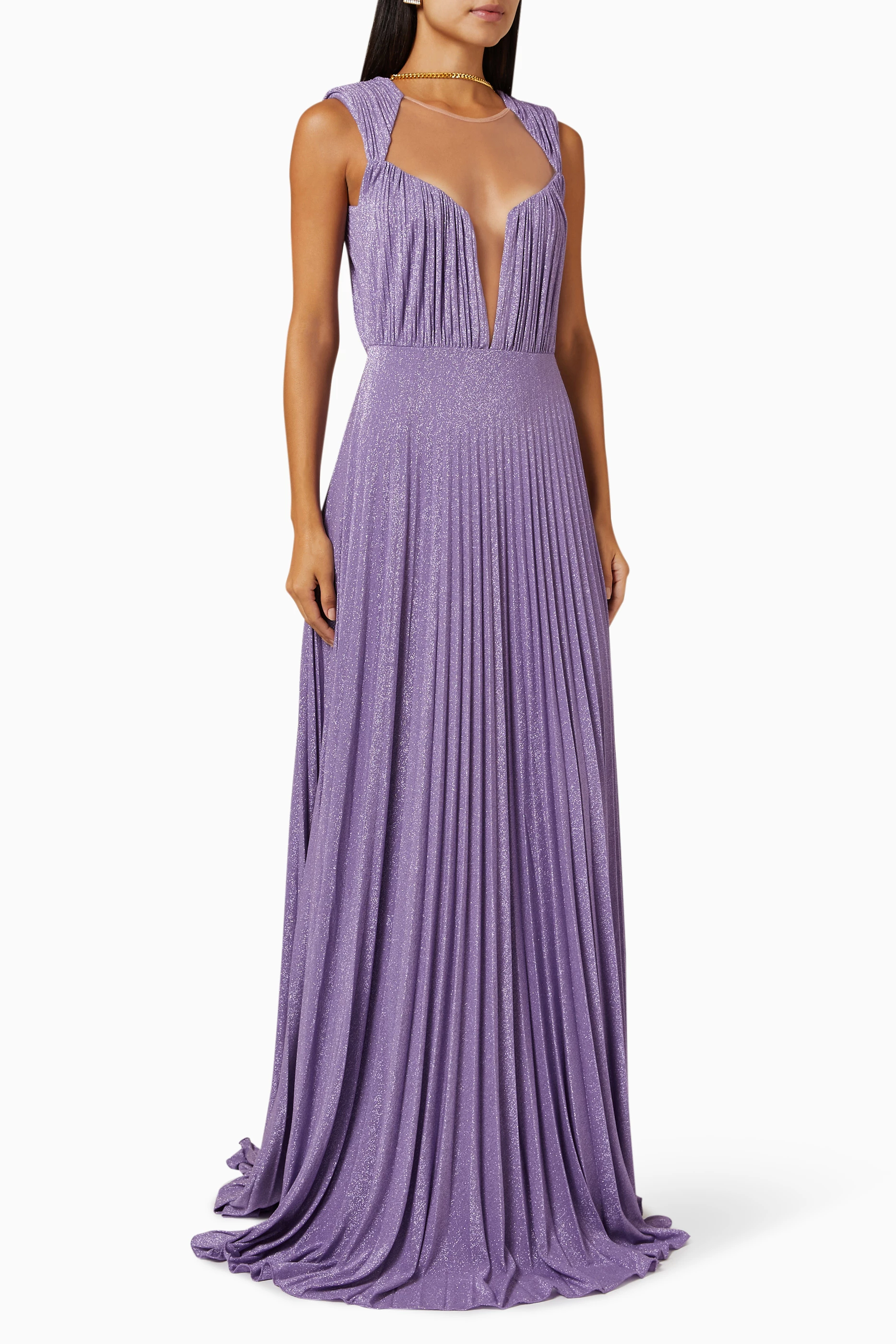 ワンピース ELISABETTA FRANCHI Woman Dress Violet AB580 AS6 Dress Violet Elisabetta Franchi - Le Follie Shop