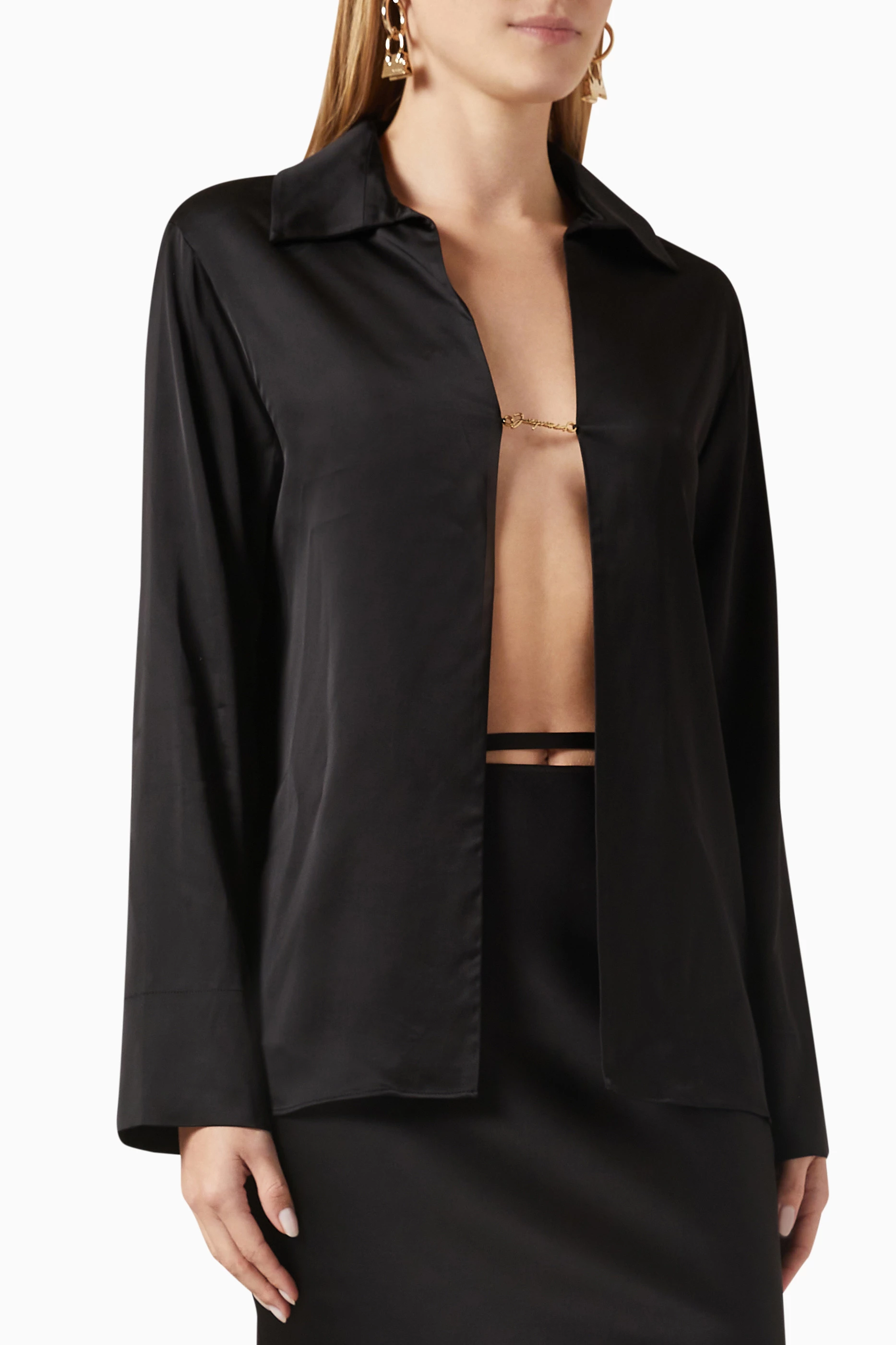 Buy Jacquemus Black La Chemise Notte Shirt in Viscose-blend For 