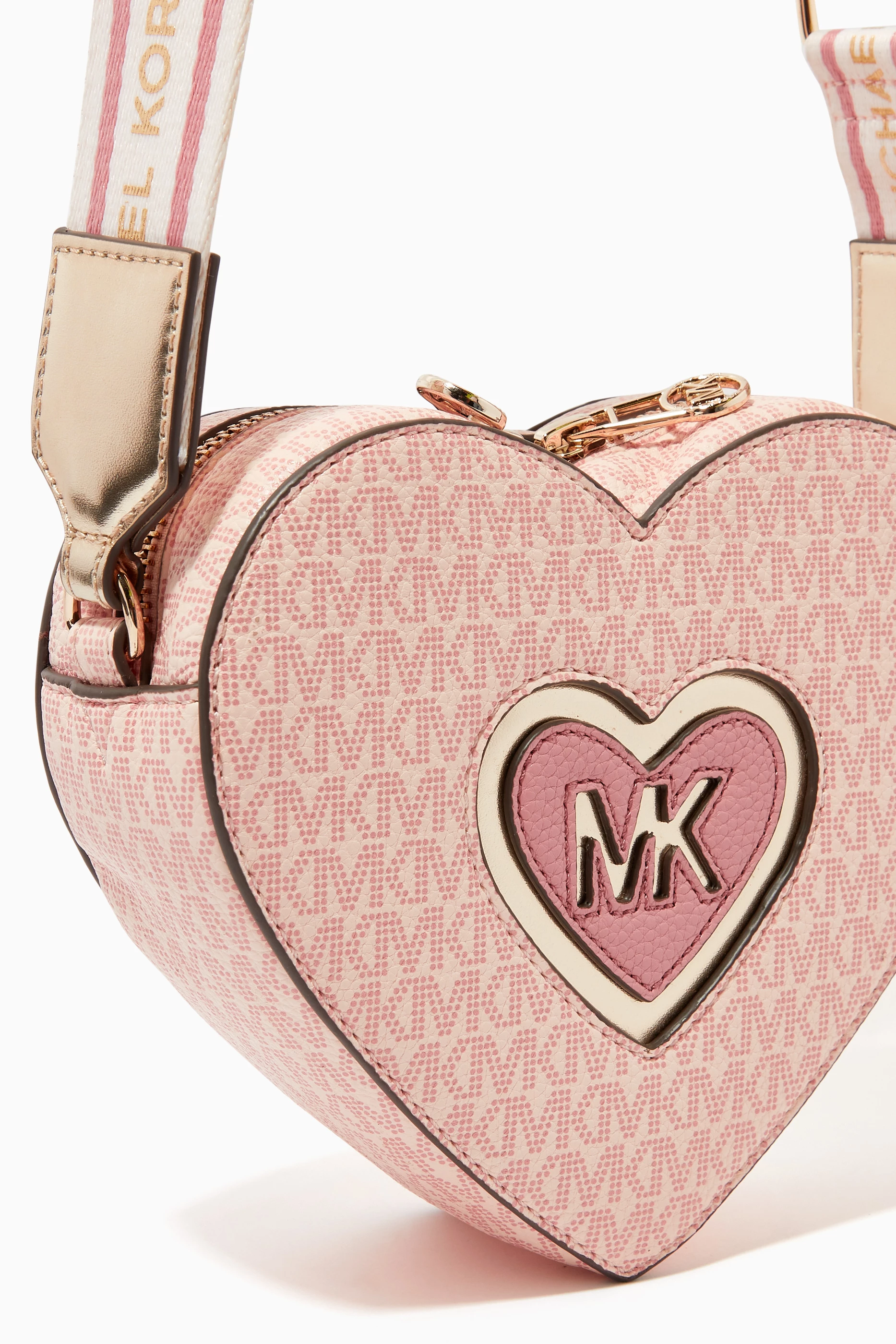Buy Michael Kors Kids Pink Heart Logo Shoulder Bag in Faux Leather For Girls Online Ounass Saudi