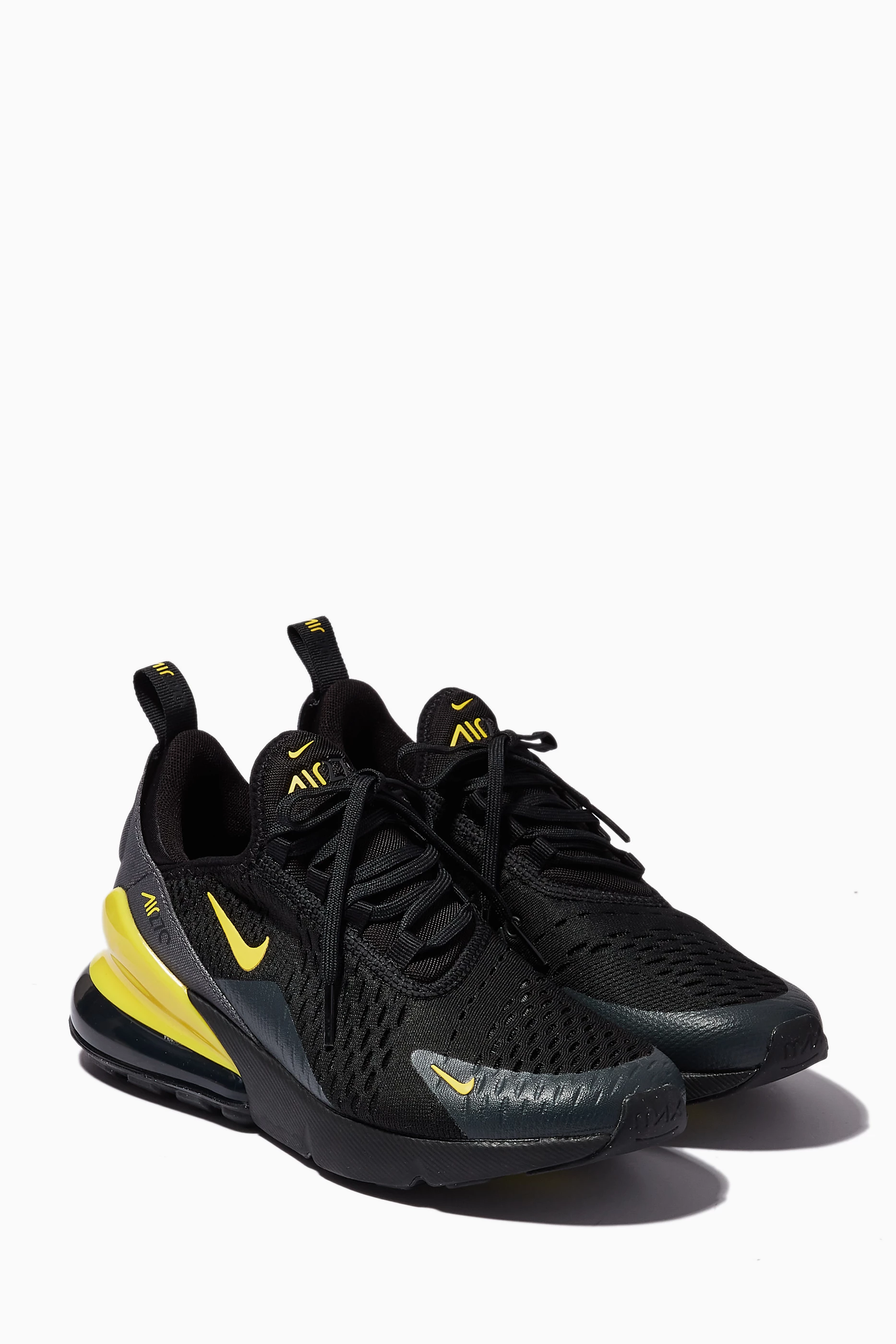 Buy Nike Black Air Max 270 Sneakers in Knit Textile For Boys Online Ounass Saudi
