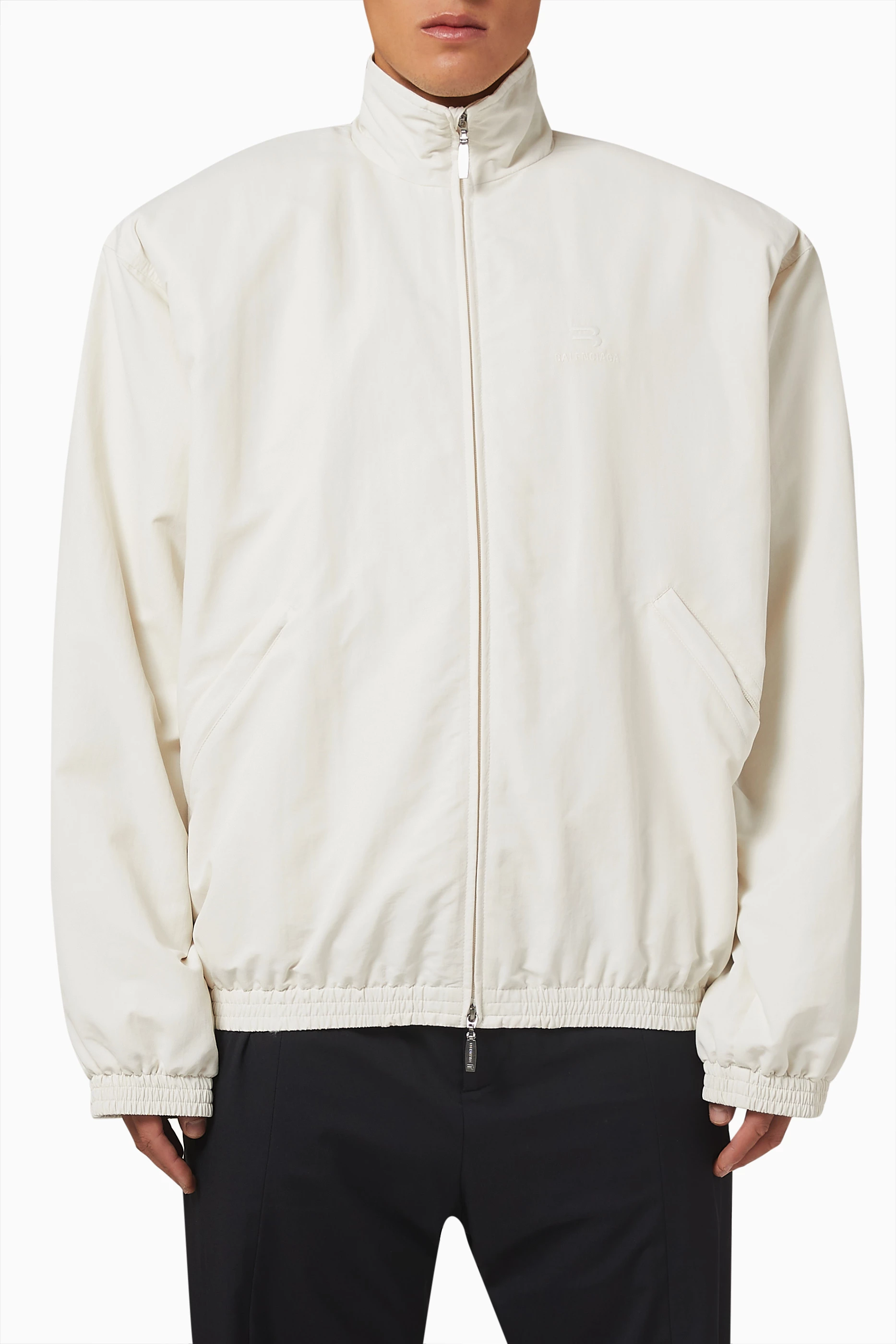 Buy Balenciaga White Sporty B Tracksuit Jacket in Nylon For UNISEX Online Ounass Saudi