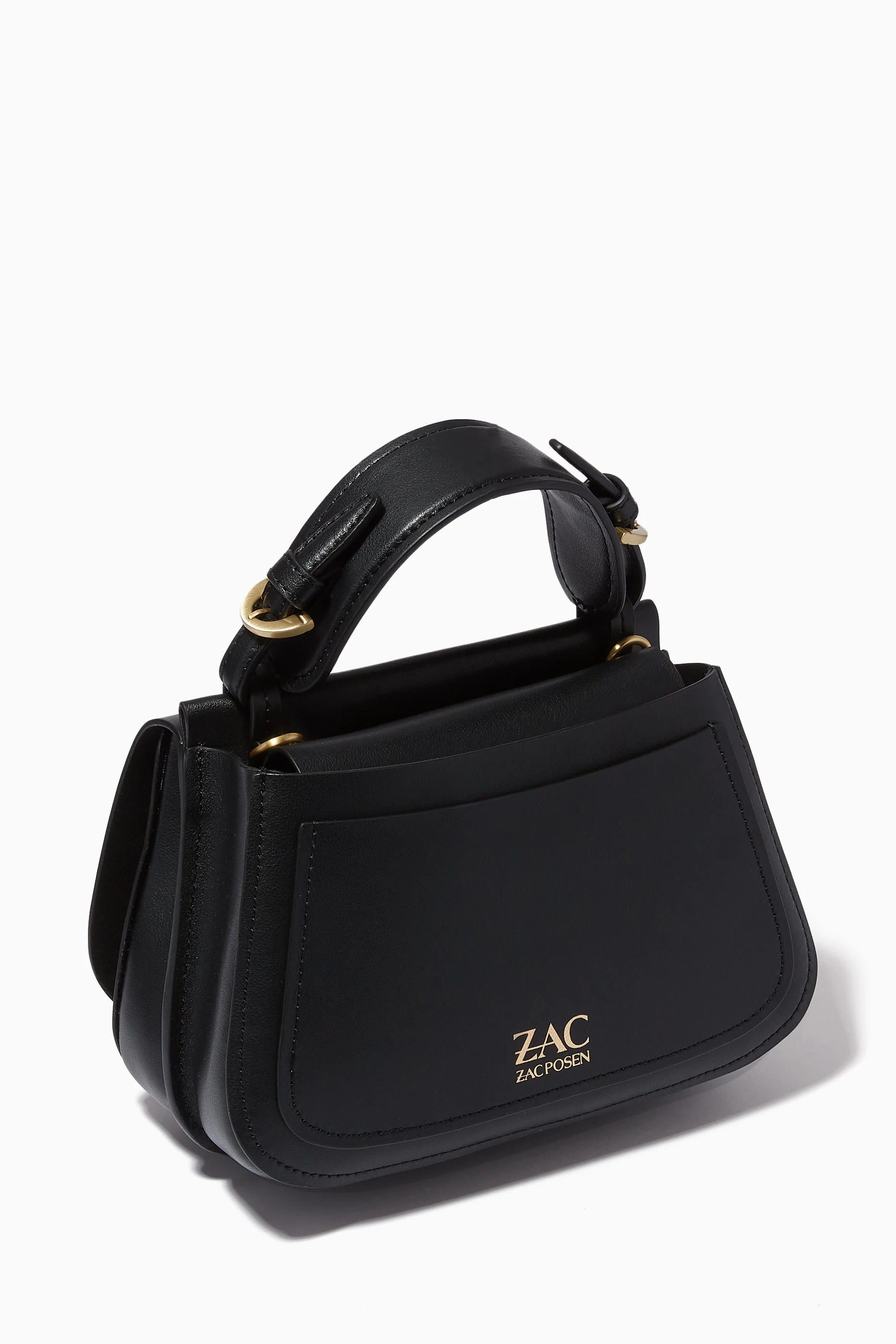 Buy ZAC Zac Posen Black Chantalle Saddle Crossbody Bag in Leather For Women Online Ounass Saudi