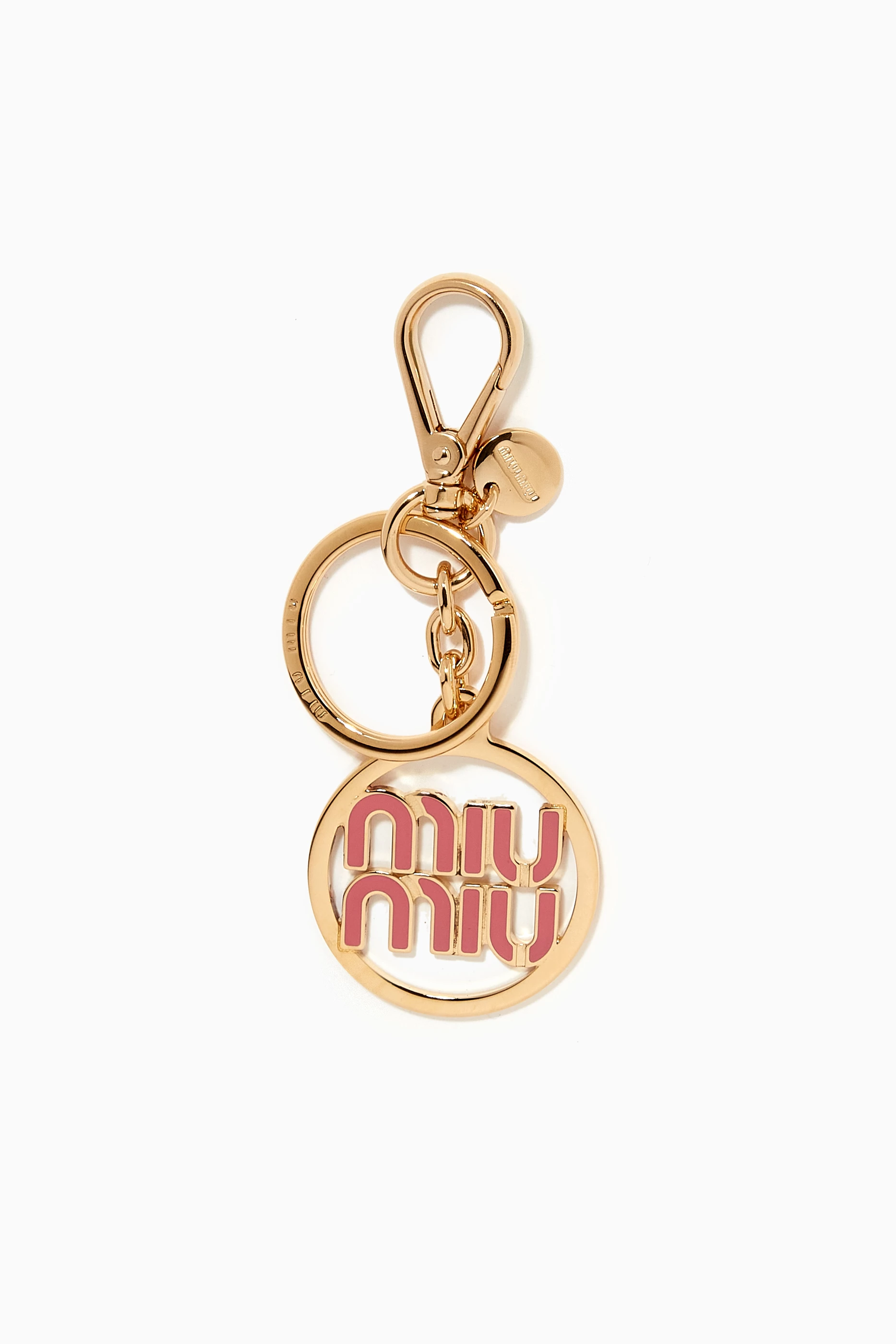 Buy Miu Miu Pink Logo Key Ring in Metal For Women Online | Ounass