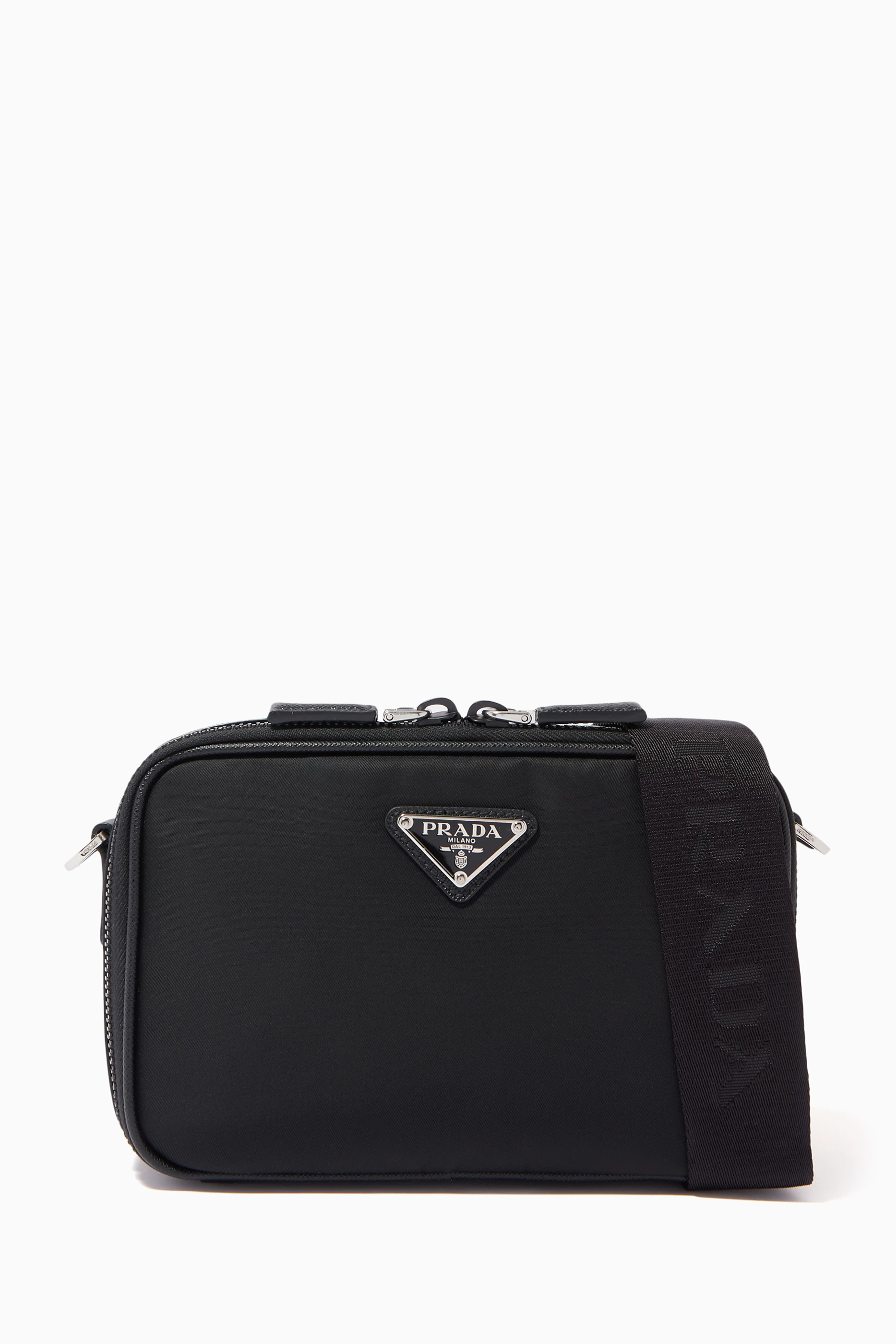 Buy Prada Black Prada Brique Crossbody Bag in Saffiano Leather For Men Online Ounass Saudi