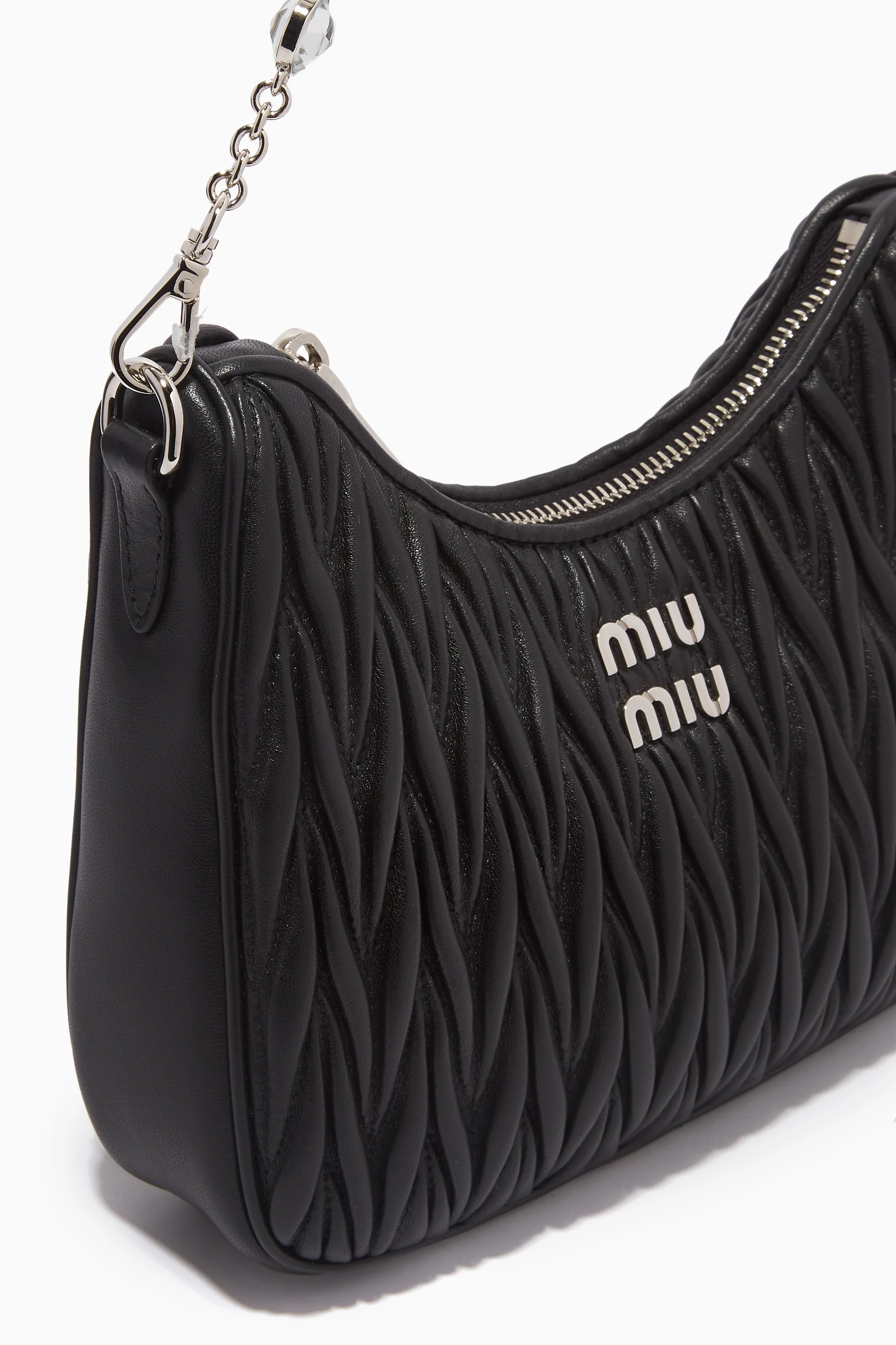 【Miu Miu】Matelasse Nappa Leather Shoulder Bag Black MIU MIU Nappa Matelasse Shoulder Bag Black 1246020