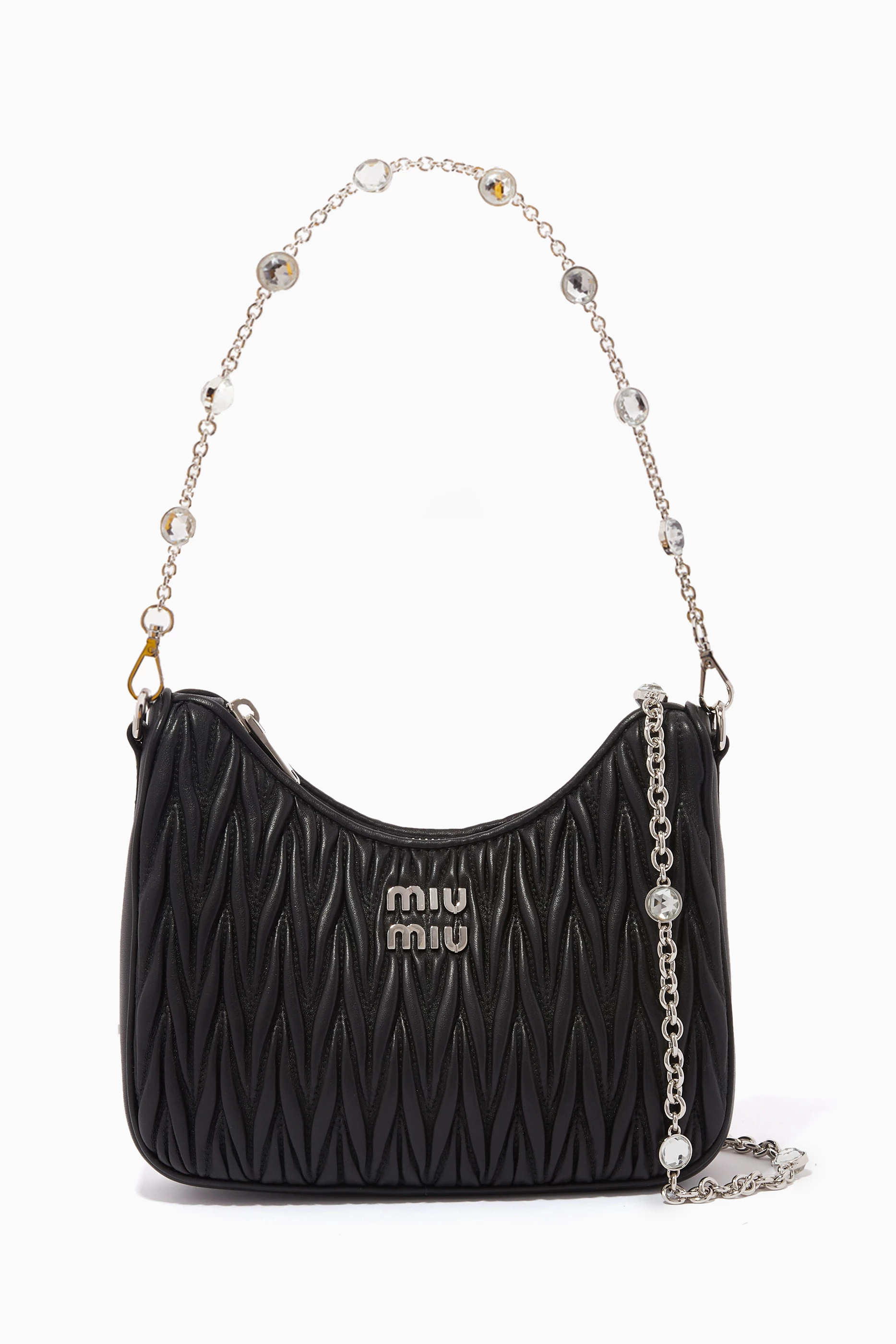 Matelassé leather shoulder bag miu miu clearance
