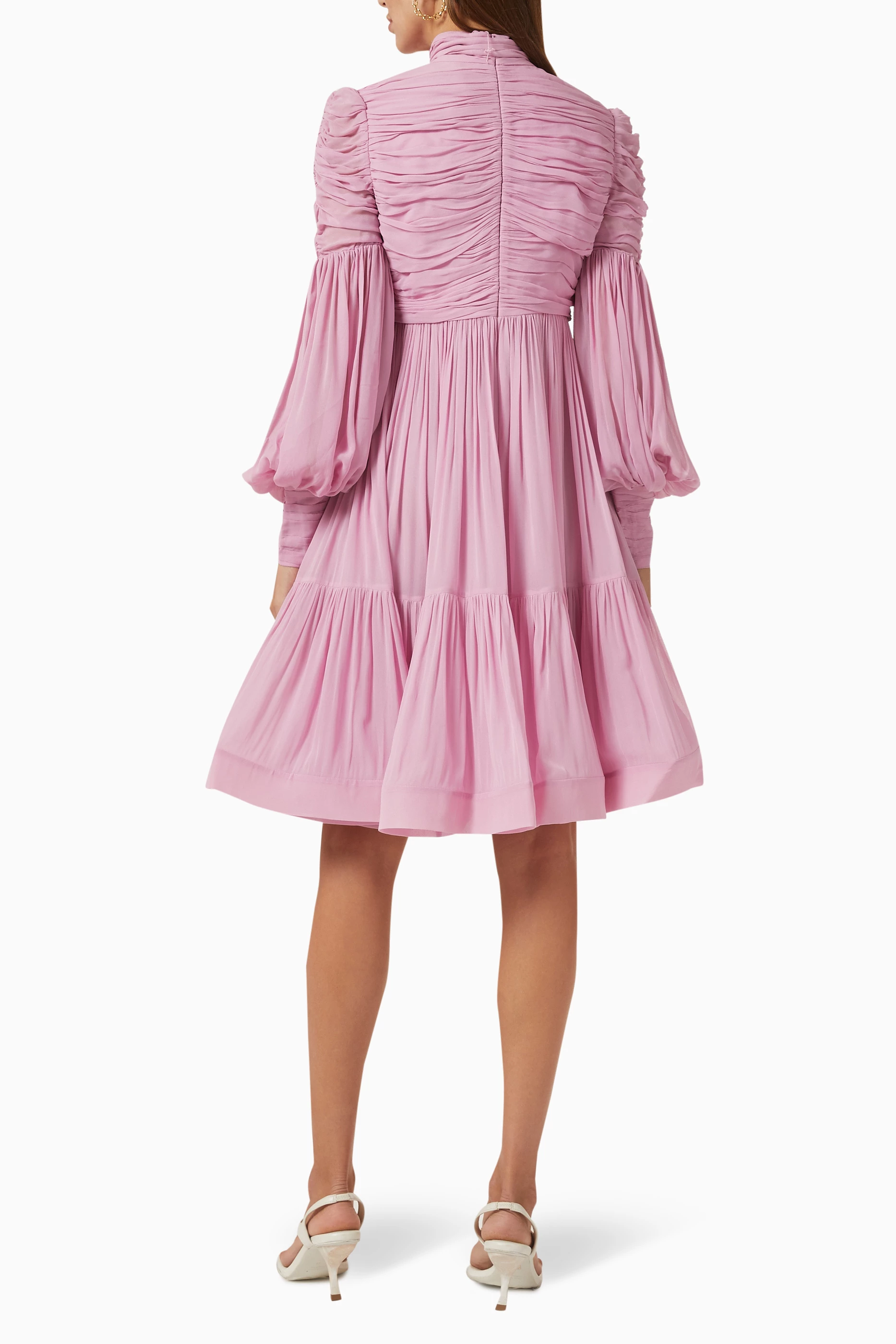 zimmermann celestial ruched mini dress Zimmermann Celestial-Print Ruched Mini Dress