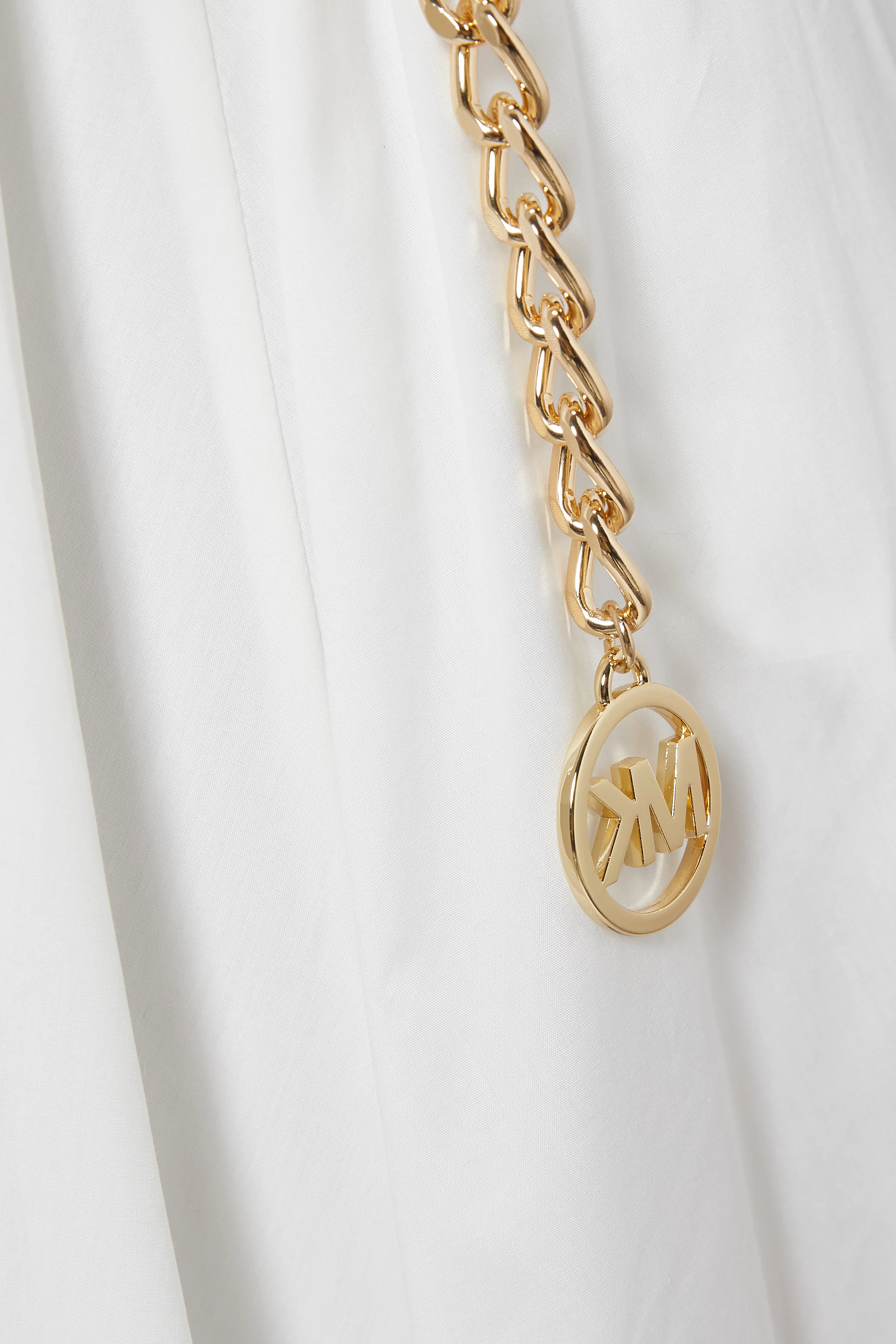 Buy Michael Kors White Halter Chain Midi Dress in Stretch Organic Cotton  For Women Online | Ounass Saudi