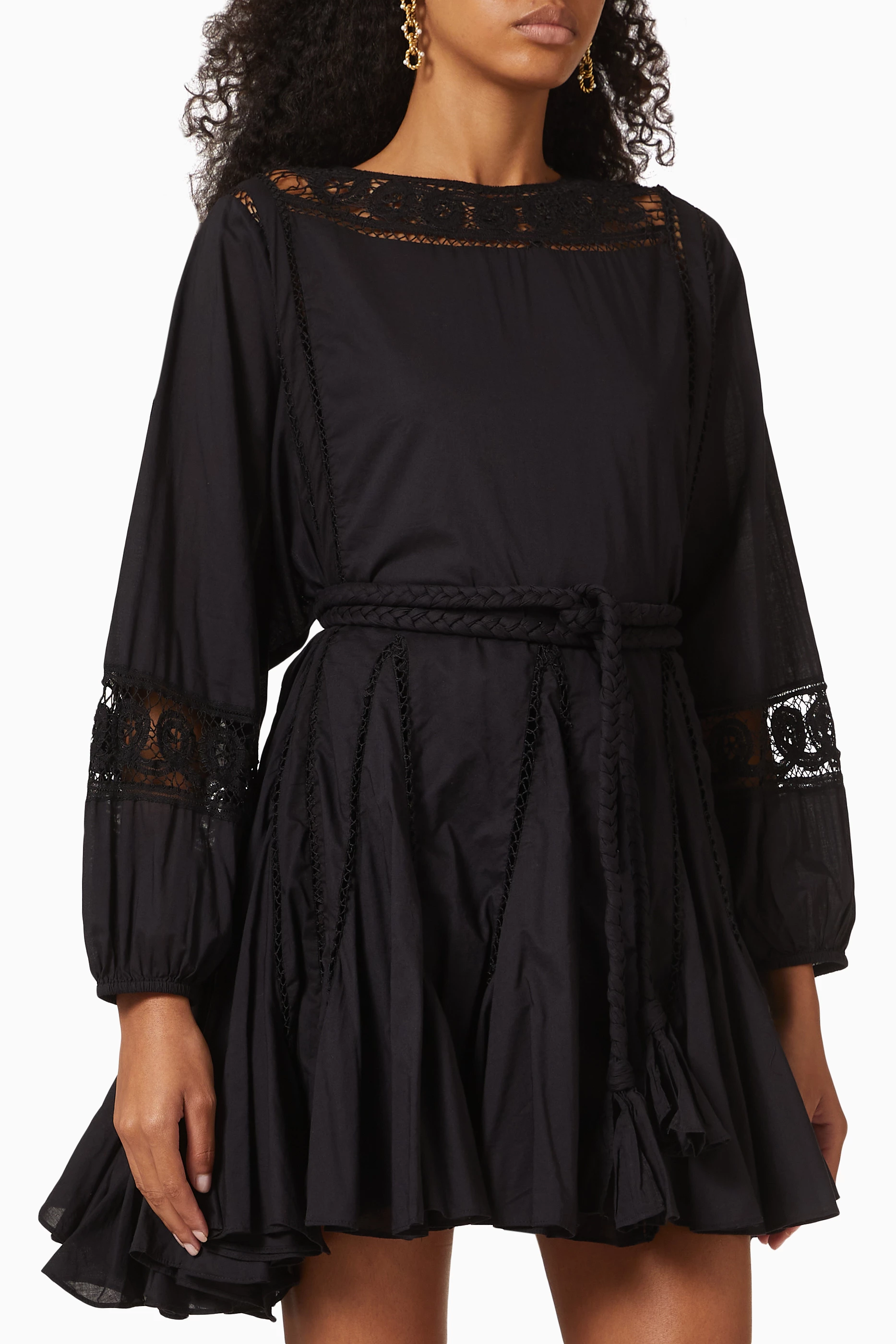 Buy RHODE Black Ella Mini Dress in Cotton Cambric For Women Online Ounass Saudi