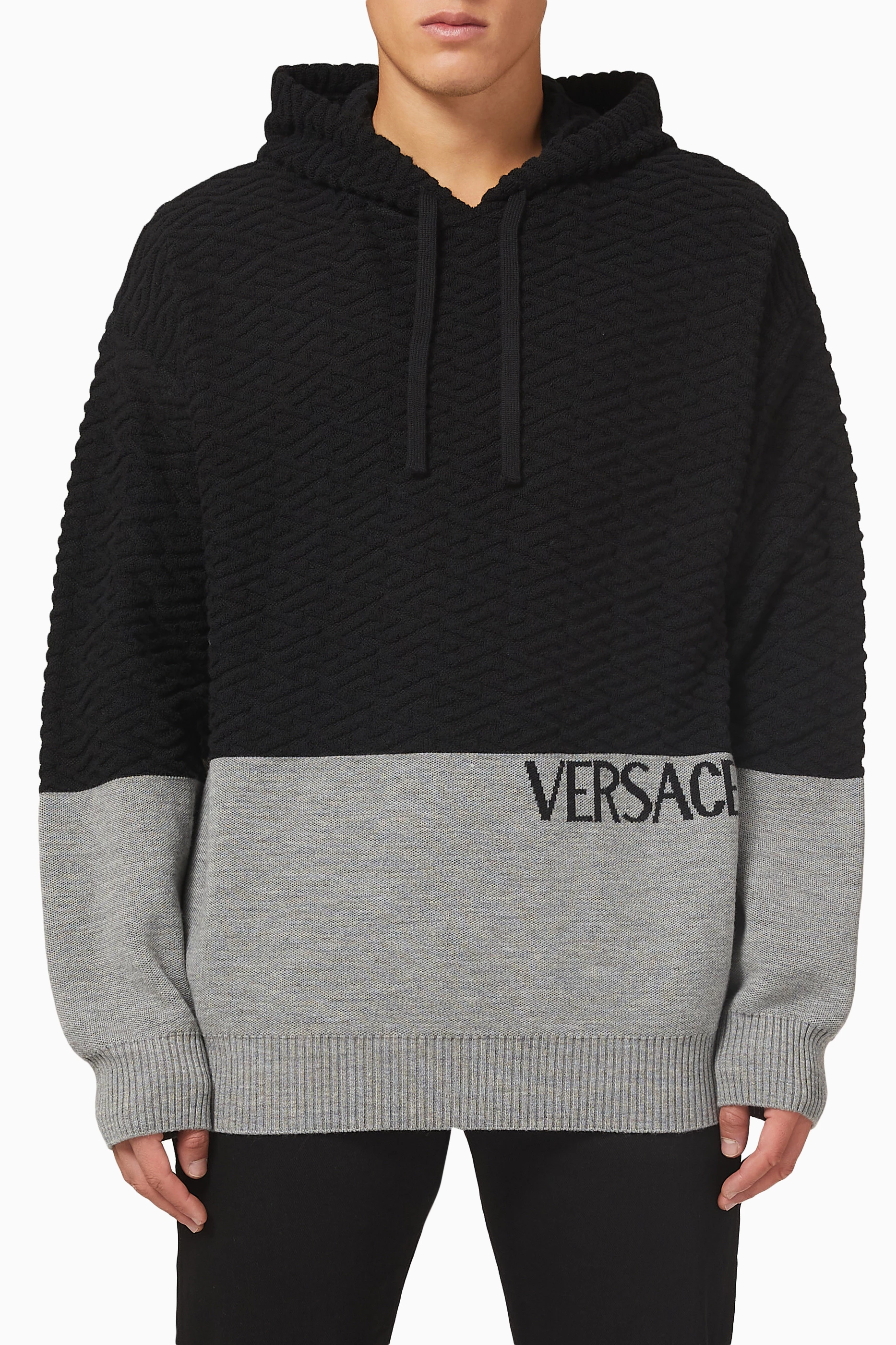 Grey versace hoodie on sale