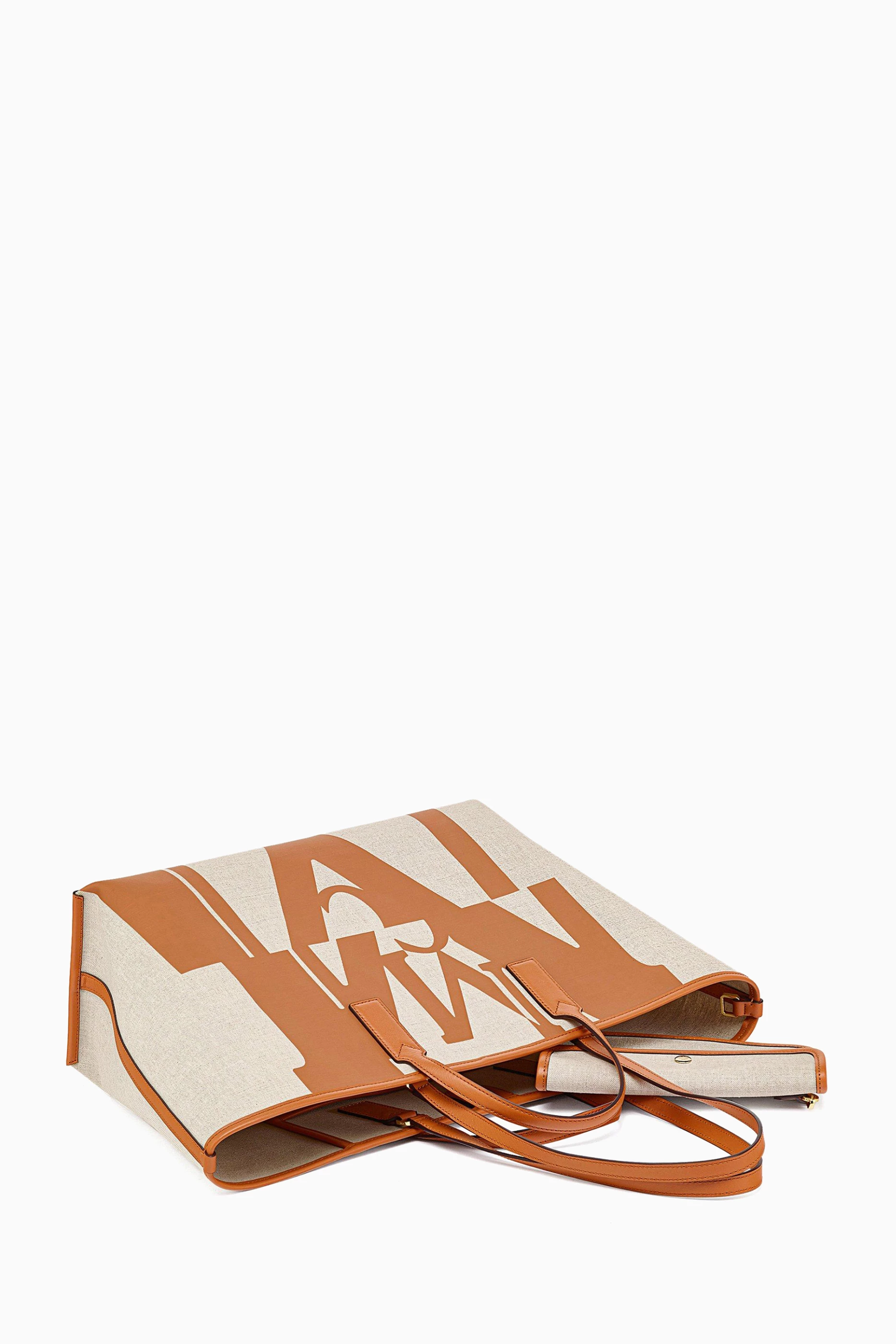 Buy MCM Brown Aren Medium Shopper in Logo Glitch Canvas For Women Online Ounass Saudi