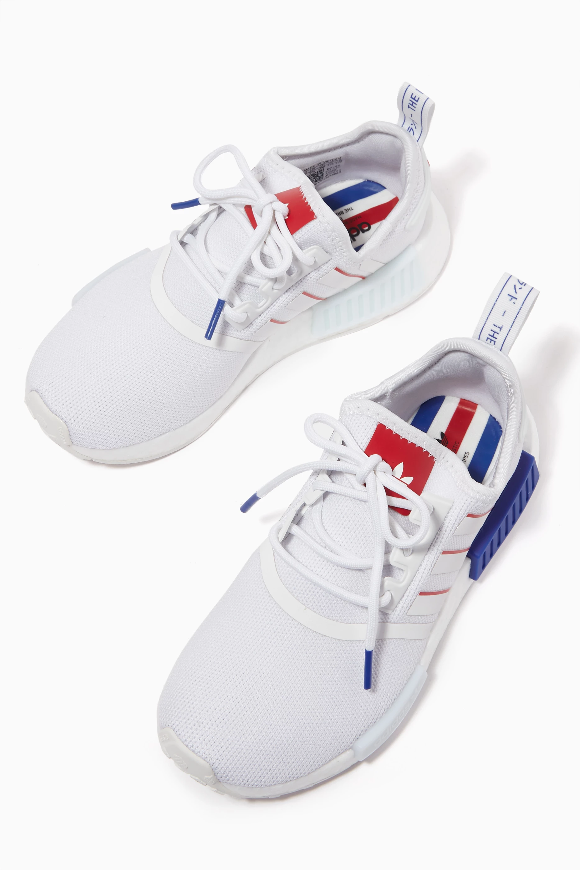 Buy adidas White NMD R1 Sneakers in Recycled Materials For Kids Online Ounass Saudi