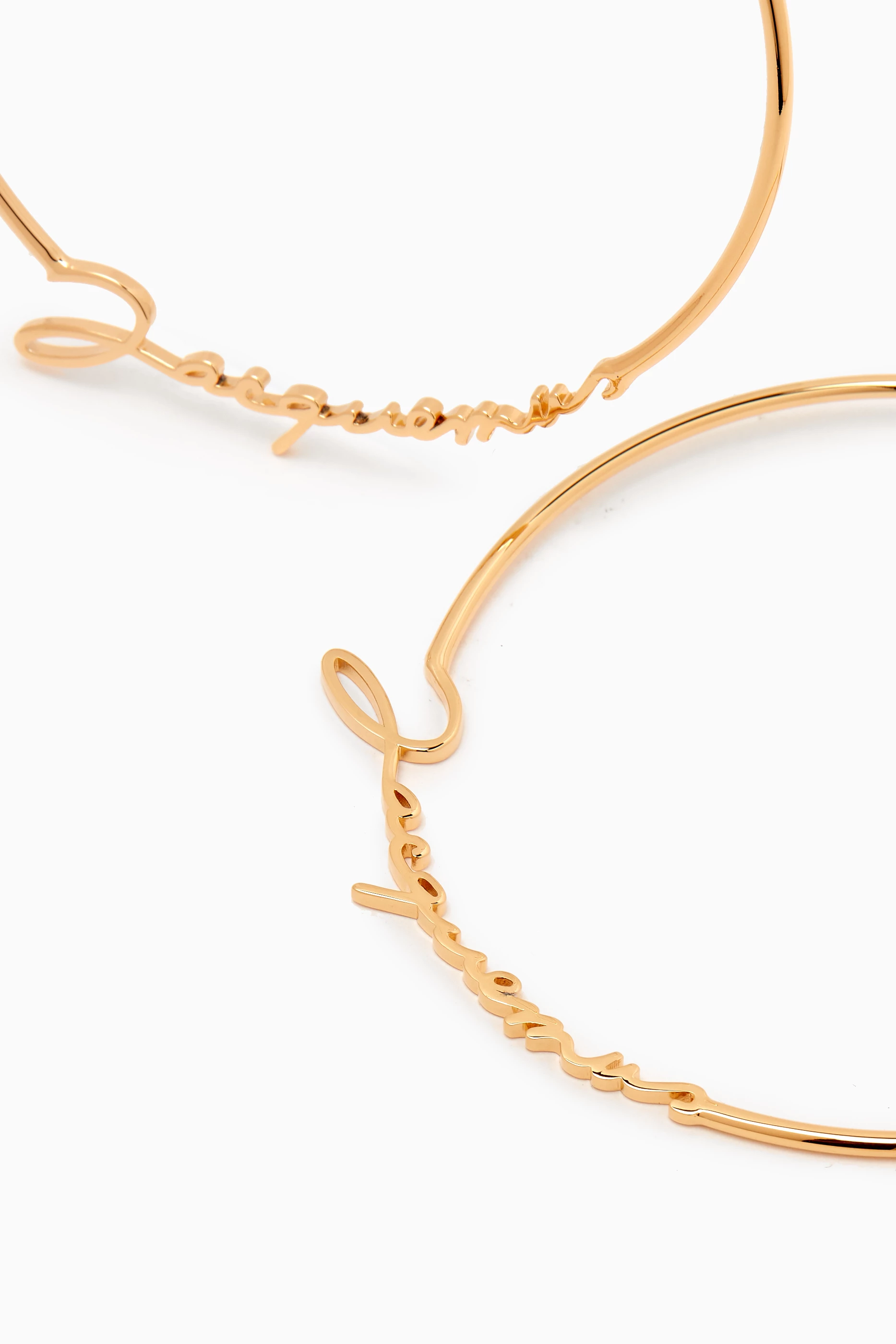 Buy Jacquemus Gold Les Creoles Signature Hoop Earrings in