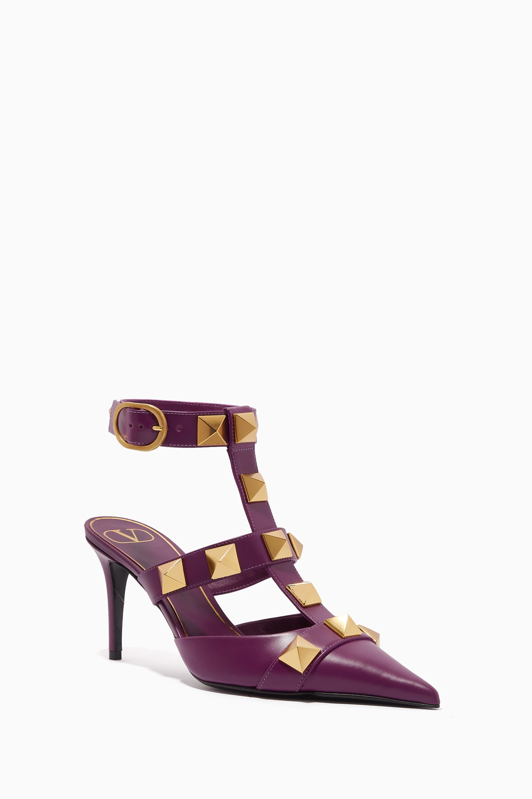 Purple Rockstud Patent Leather Pumps Valentino Rockstud Pumps