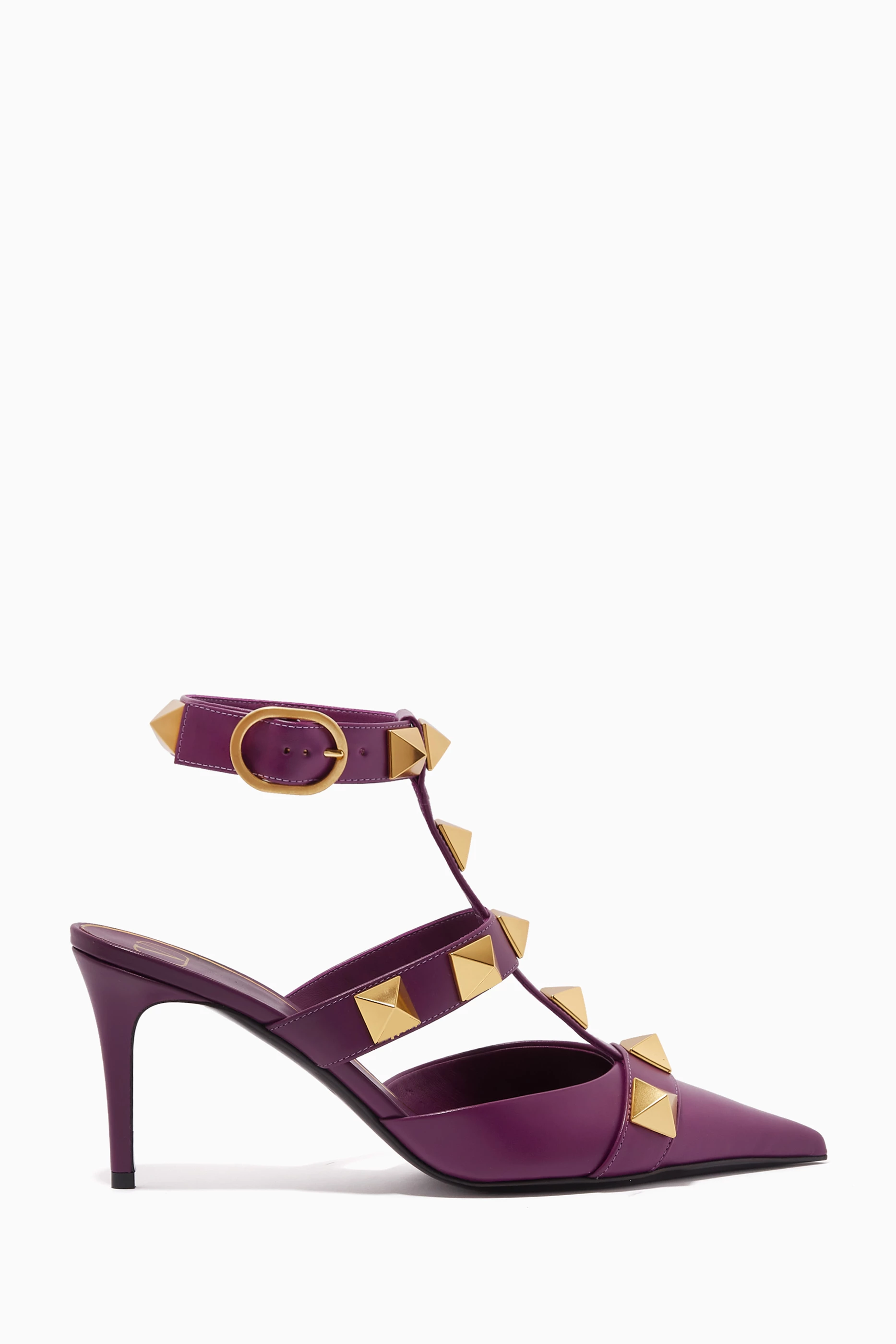 Buy Valentino Garavani Purple Valentino Garavani Roman Stud Pumps in Leather For Women Online Ounass Saudi