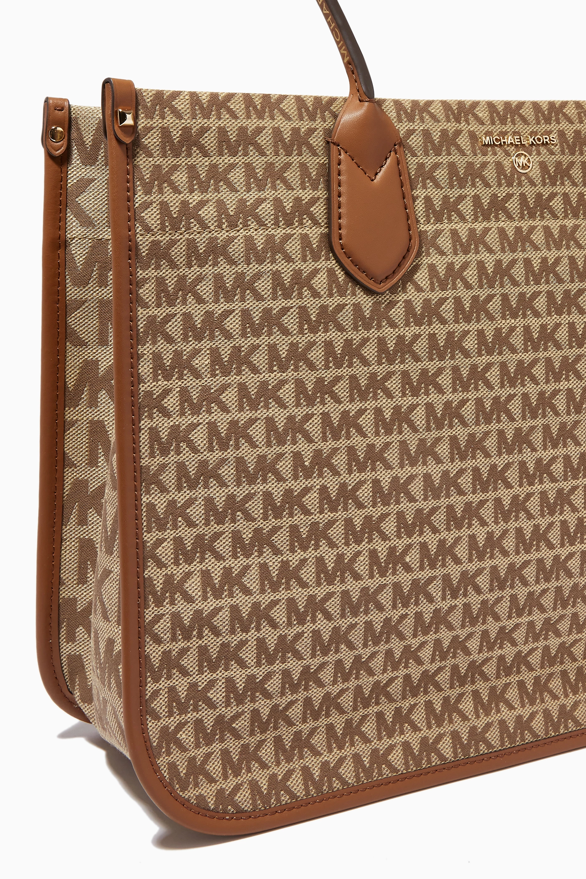 Buy Michael Kors Neutral Large Heidi Tote Bag in Logo Jacquard For