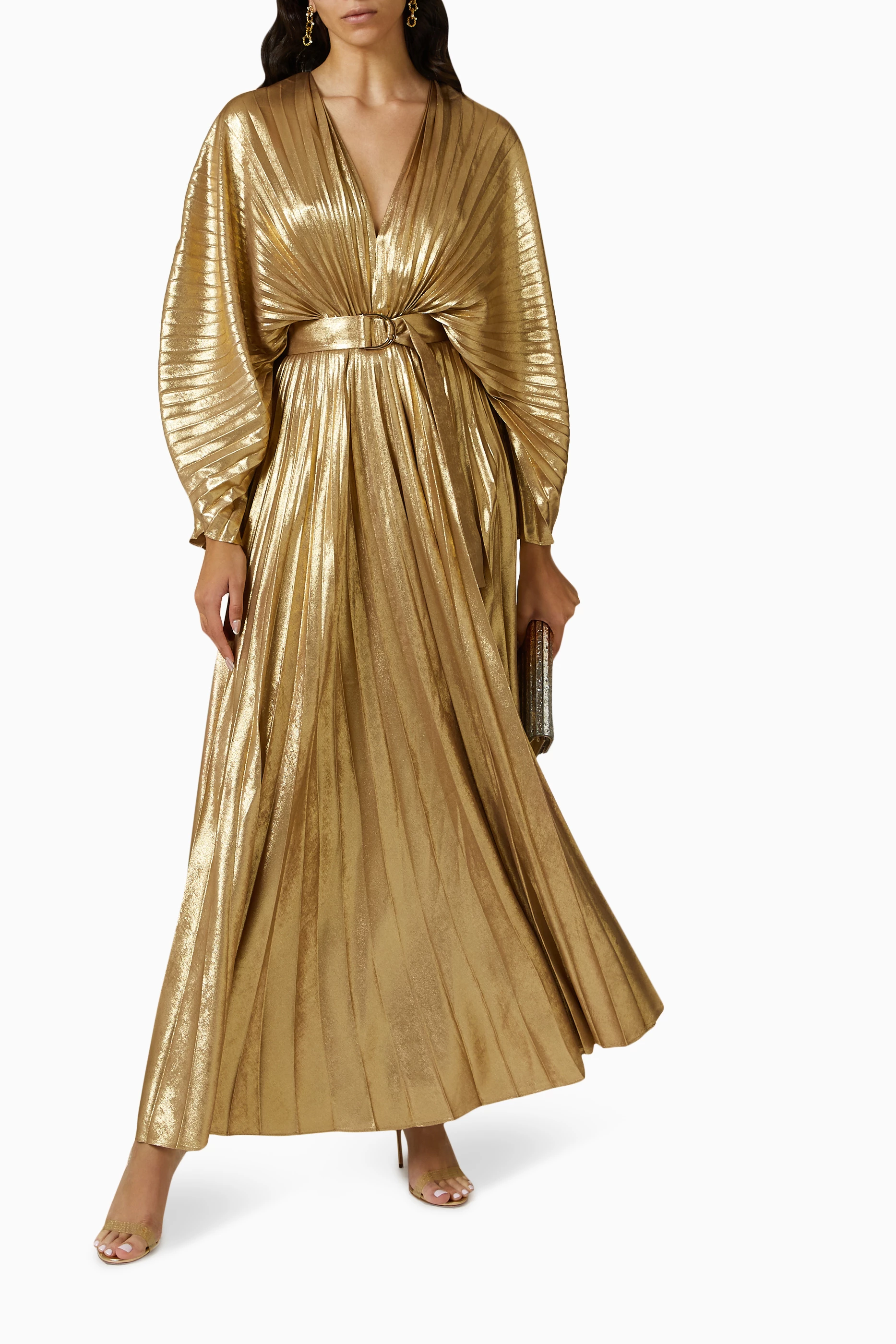 slim fit dress slacks Acler Glynde Midi Dress, Honey Gold – Plus One Dress Hire main image 1