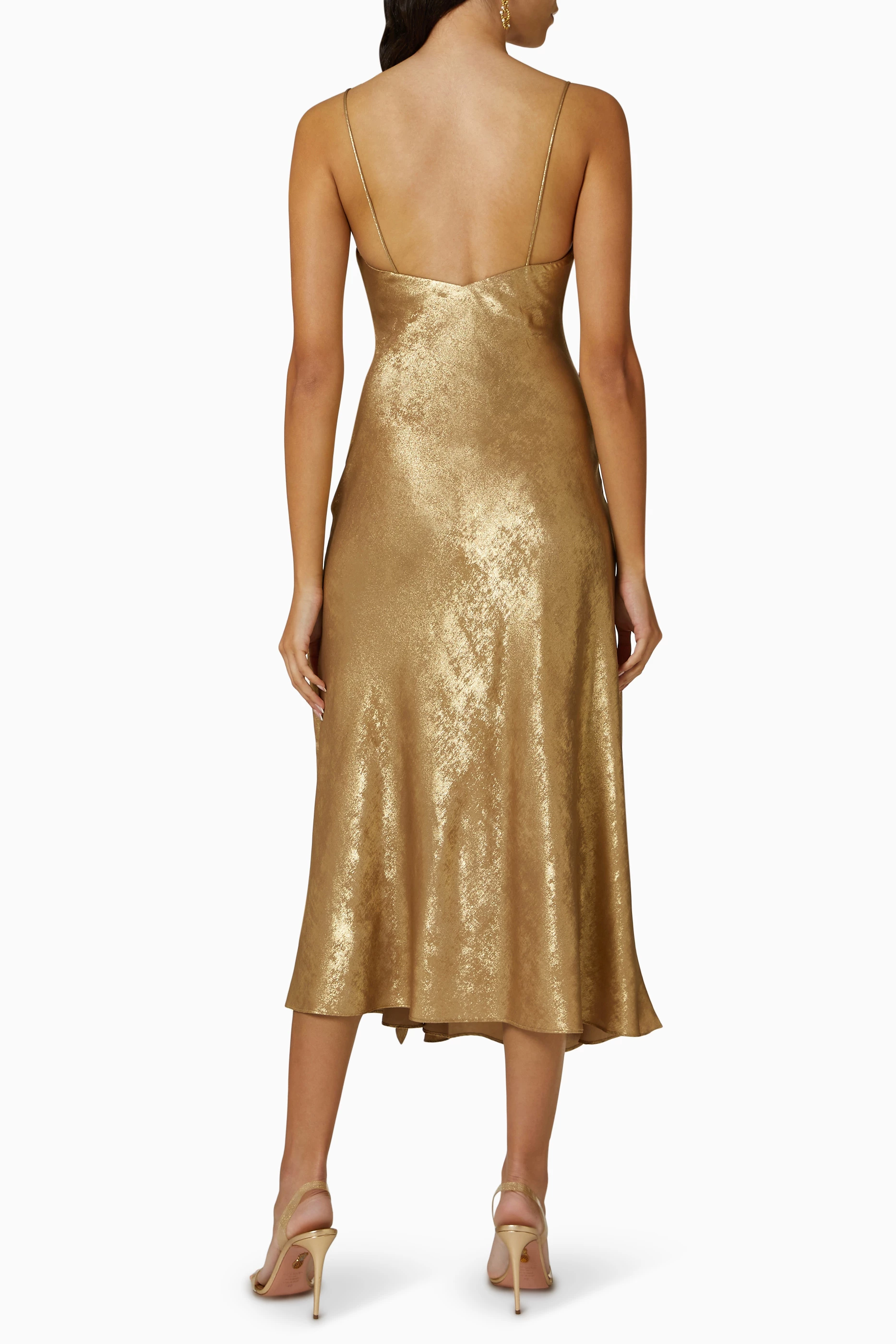 green emerald velvet dress Queensbridge dress in gold