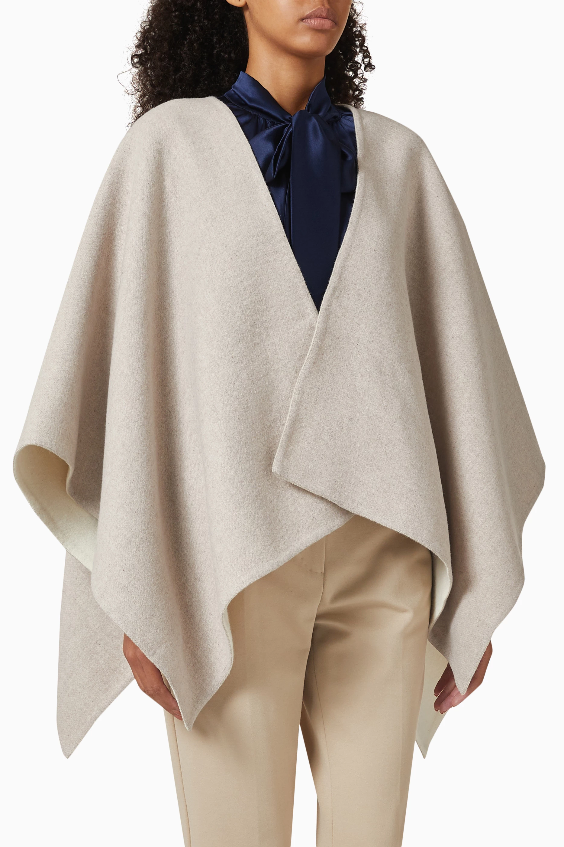 スカーフ Max Mara SERRA - Alpaca and wool poncho Black 'Serra' poncho Max Mara - Vitkac GB