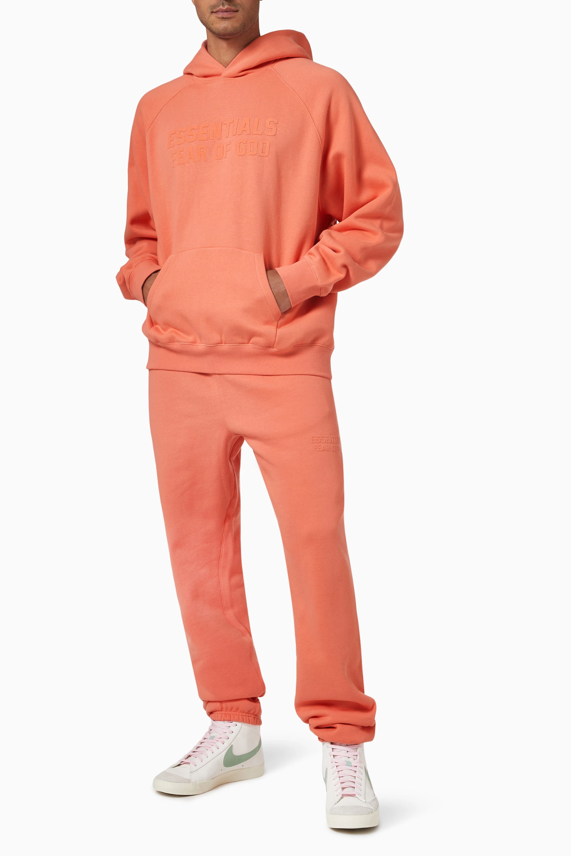 Buy Fear of God Essentials Orange Hoodie in Heavyweight Fleece For Men Online Ounass Saudi