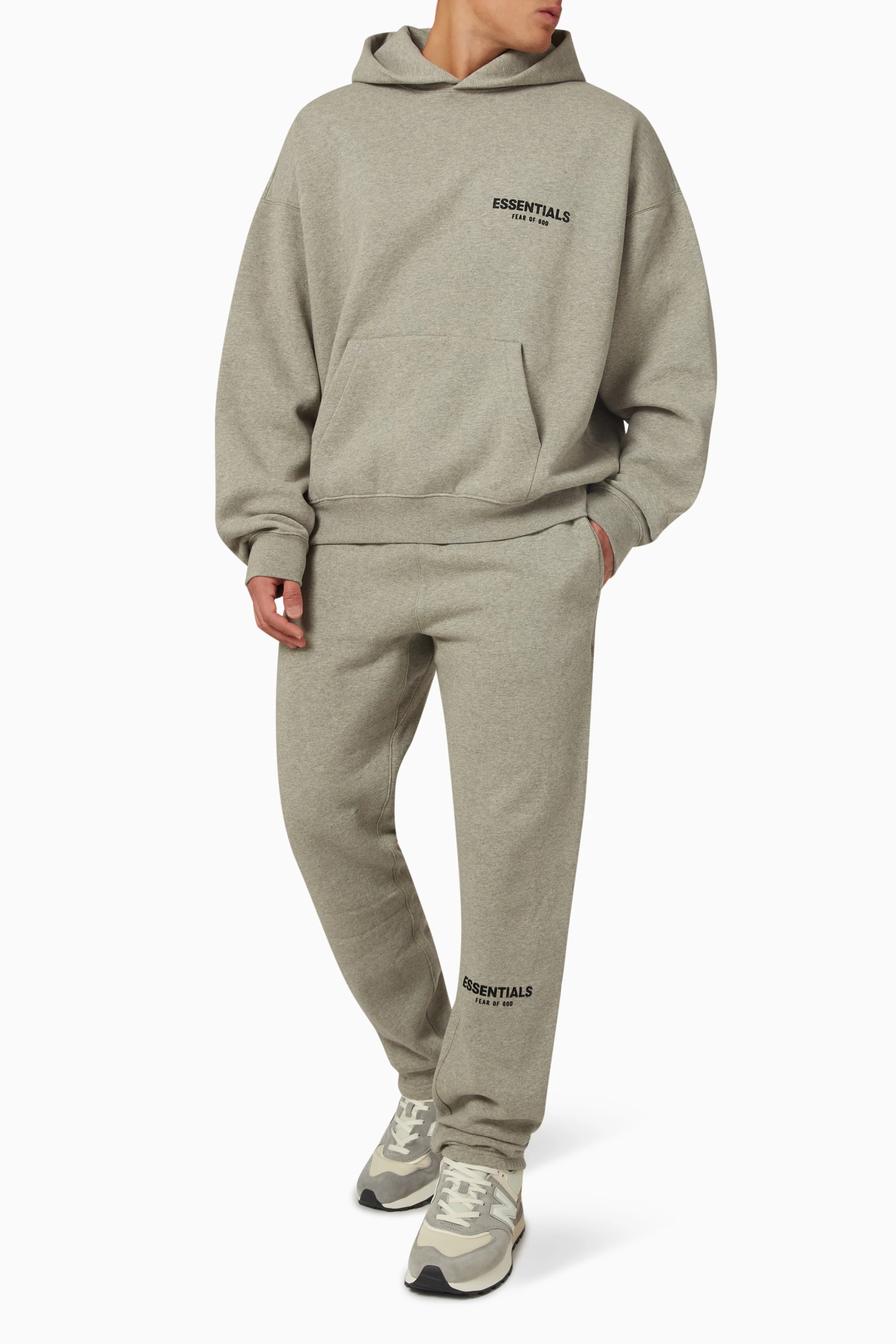 Buy Fear of God Essentials Grey Essentials Logo Sweatpants in Cotton blend For Men Online Ounass Saudi