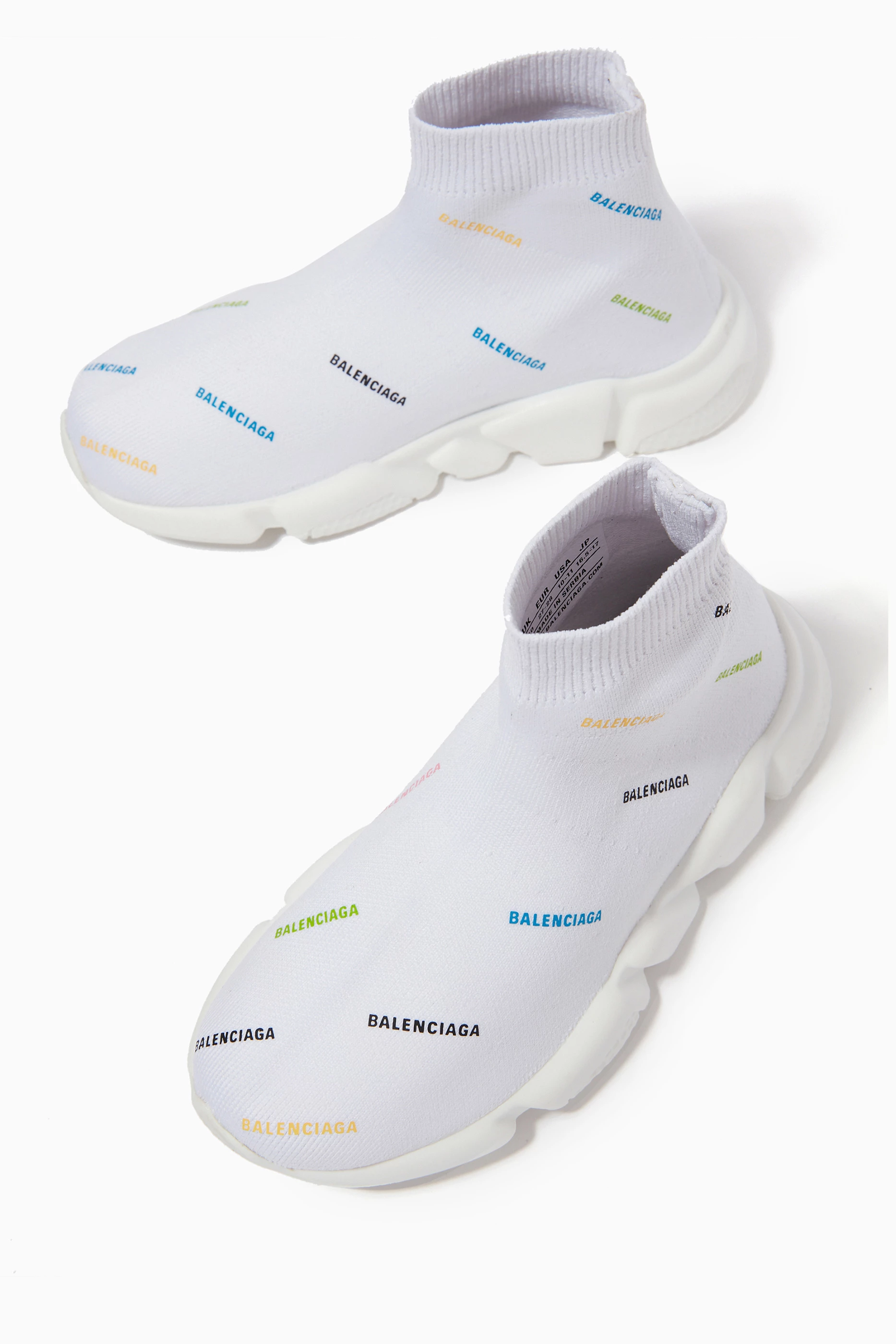 Buy Balenciaga White Speed All over Logo Sneakers in Polyester For UNISEX Online Ounass Saudi
