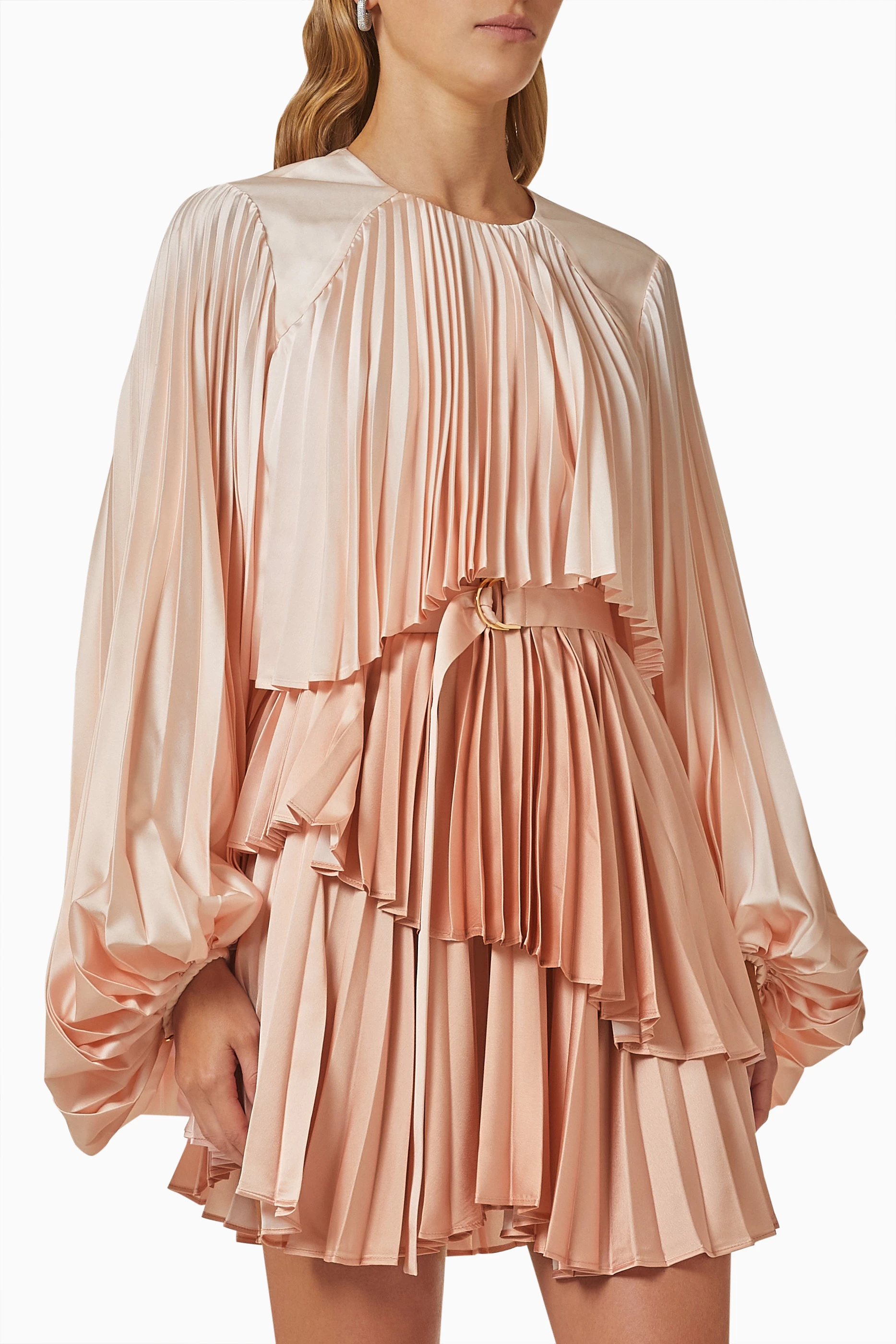 acler barnard dress in gradient pink Buy Acler Pink Barnard Pleated Mini Dress in Satin For Women Online