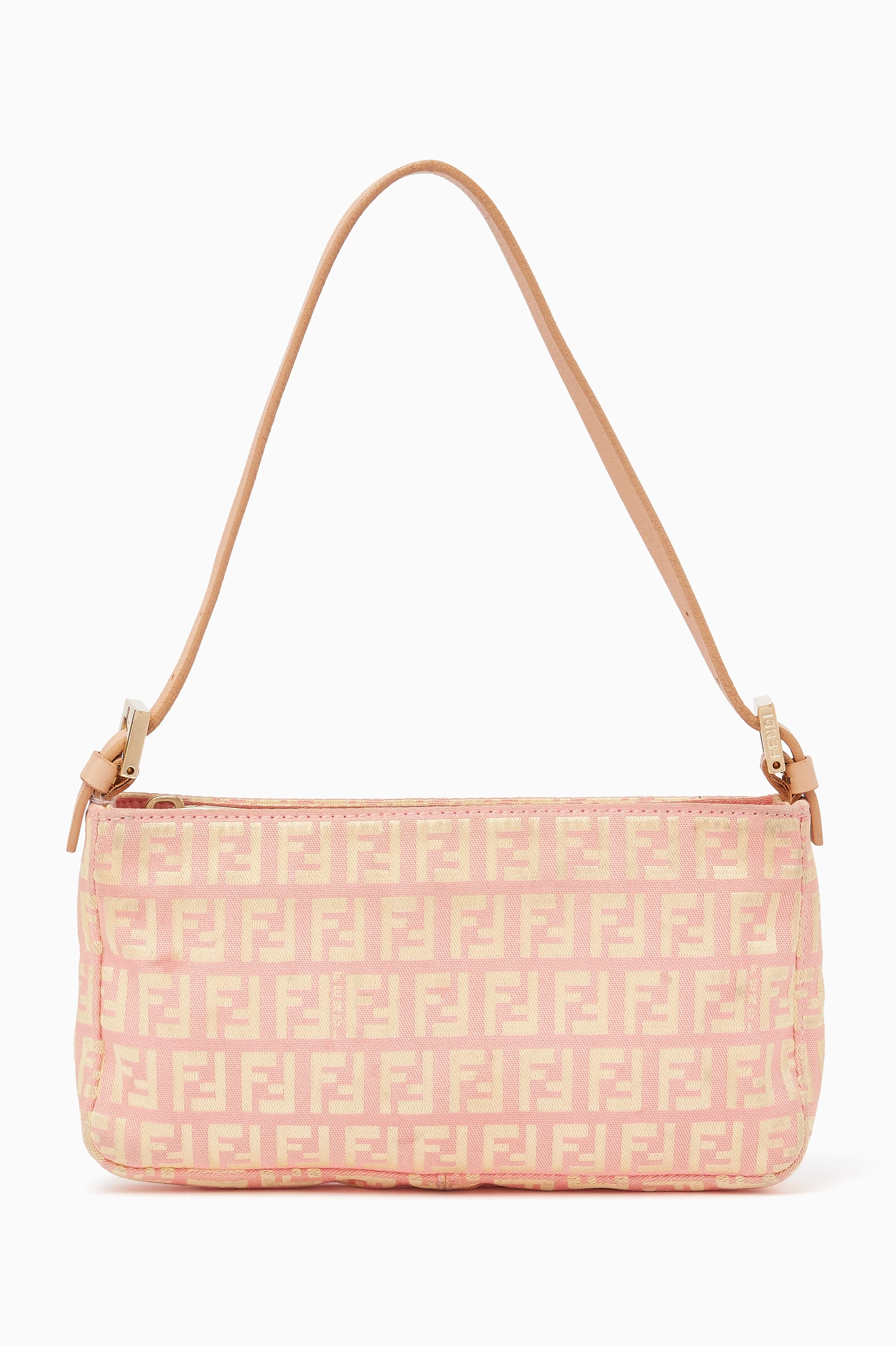 Buy Fendi Pre-Loved Pink Shoulder Bag in Zucchino Canvas For Women