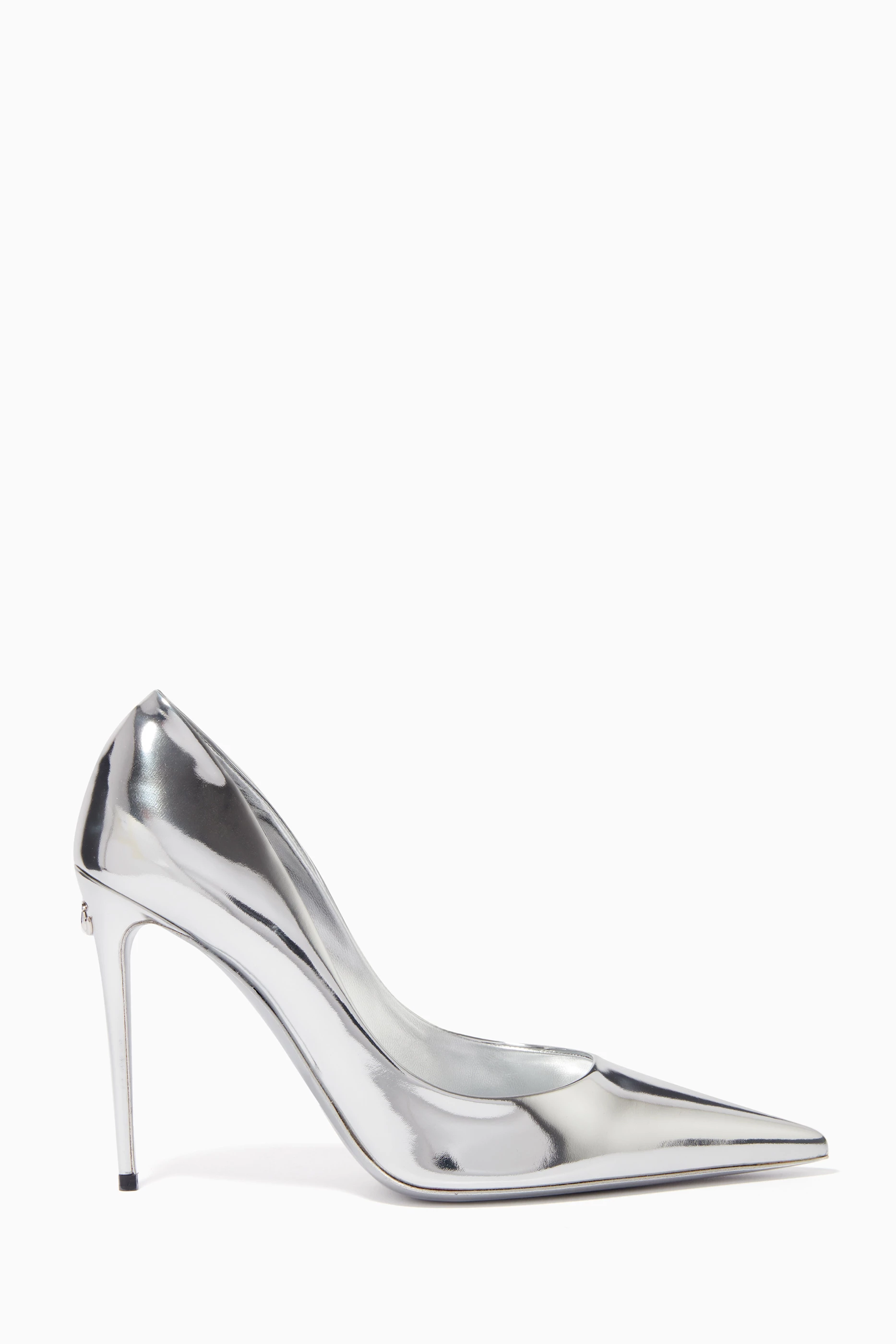 Buy Dolce Gabbana Silver Lollo 105 Pumps in Mirror Leather For Women Online Ounass Saudi