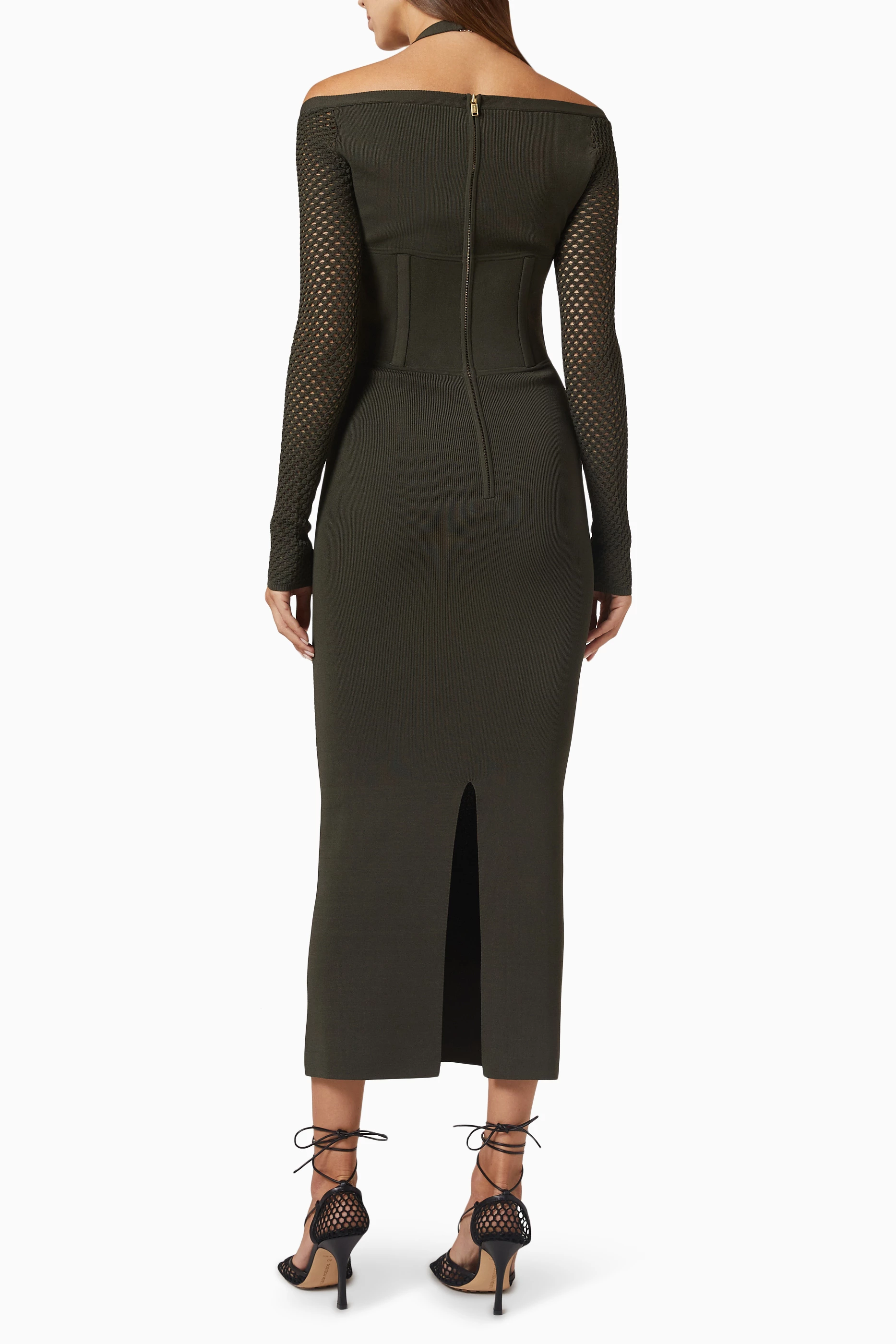 Buy Dion Lee Green Column Corset Midi Dress in Viscose Jersey For Women Online Ounass Saudi