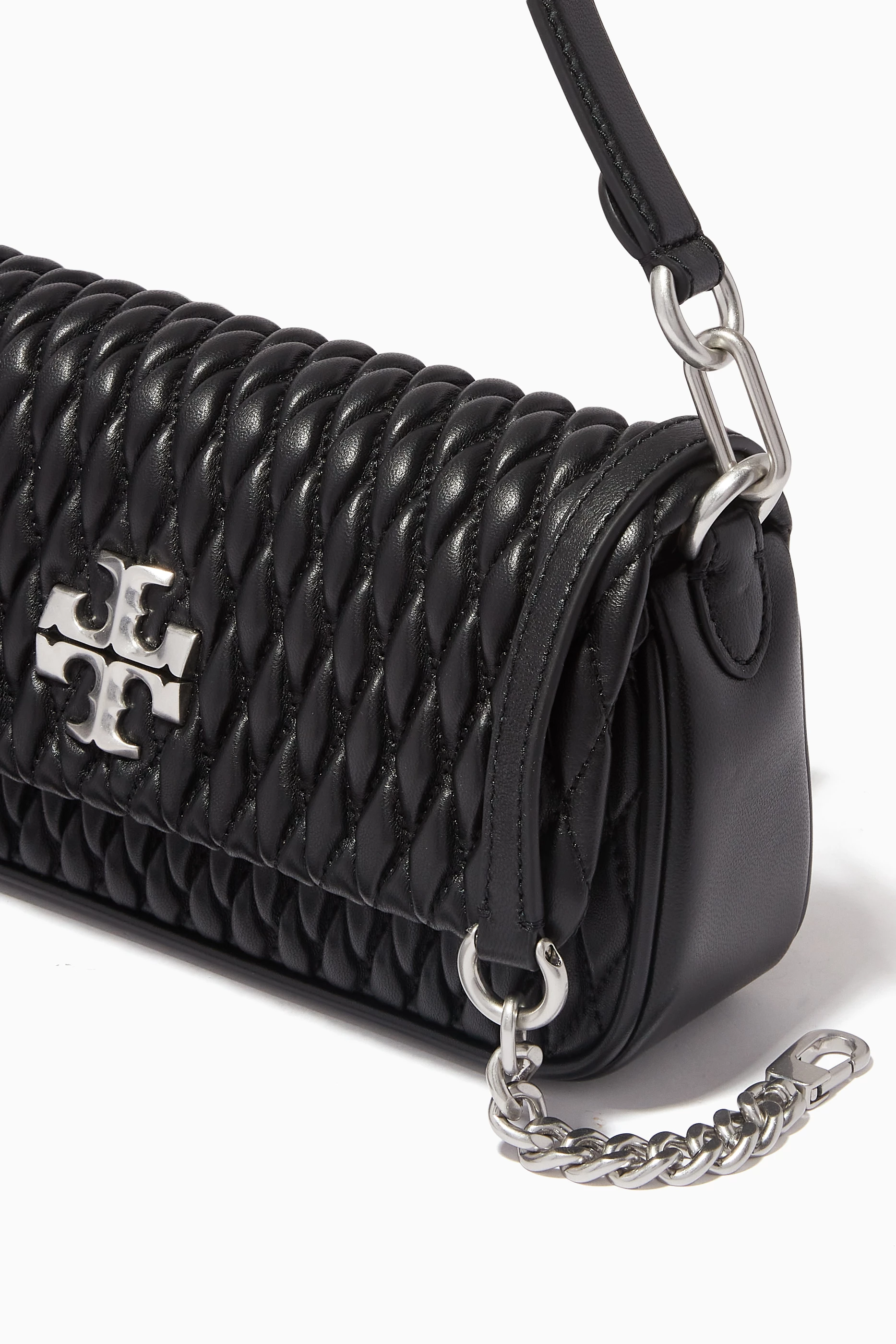 Buy Tory Burch Black Kira Ruched Shoulder Bag in Quilted Leather For Women Online Ounass Saudi