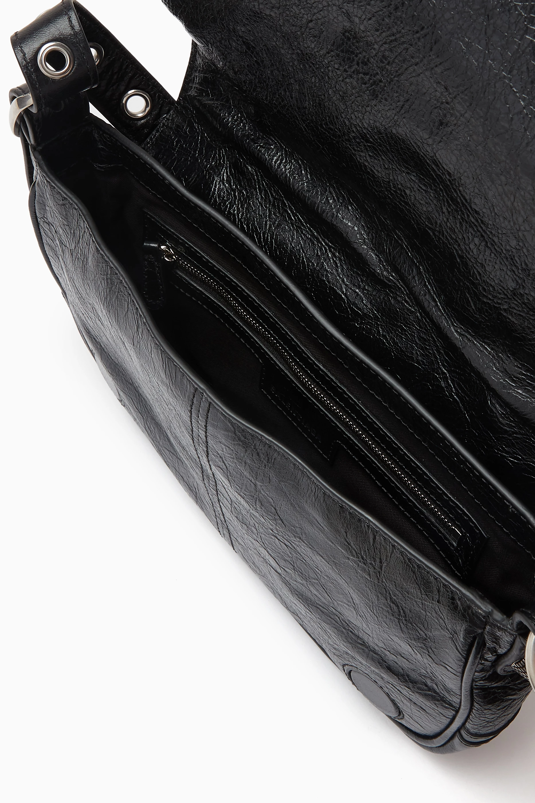 Buy Balenciaga Black Le Cagole XS Flap Bag in Arena Lambskin