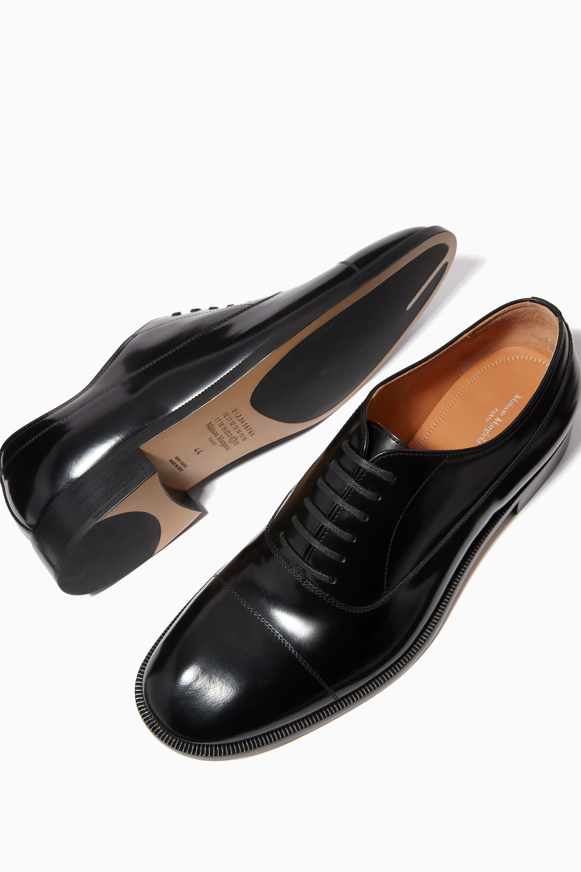 Margiela Cap Toe Leather Oxford Maison Margiela Waxed Leather Shoes | Garmentory main image 4