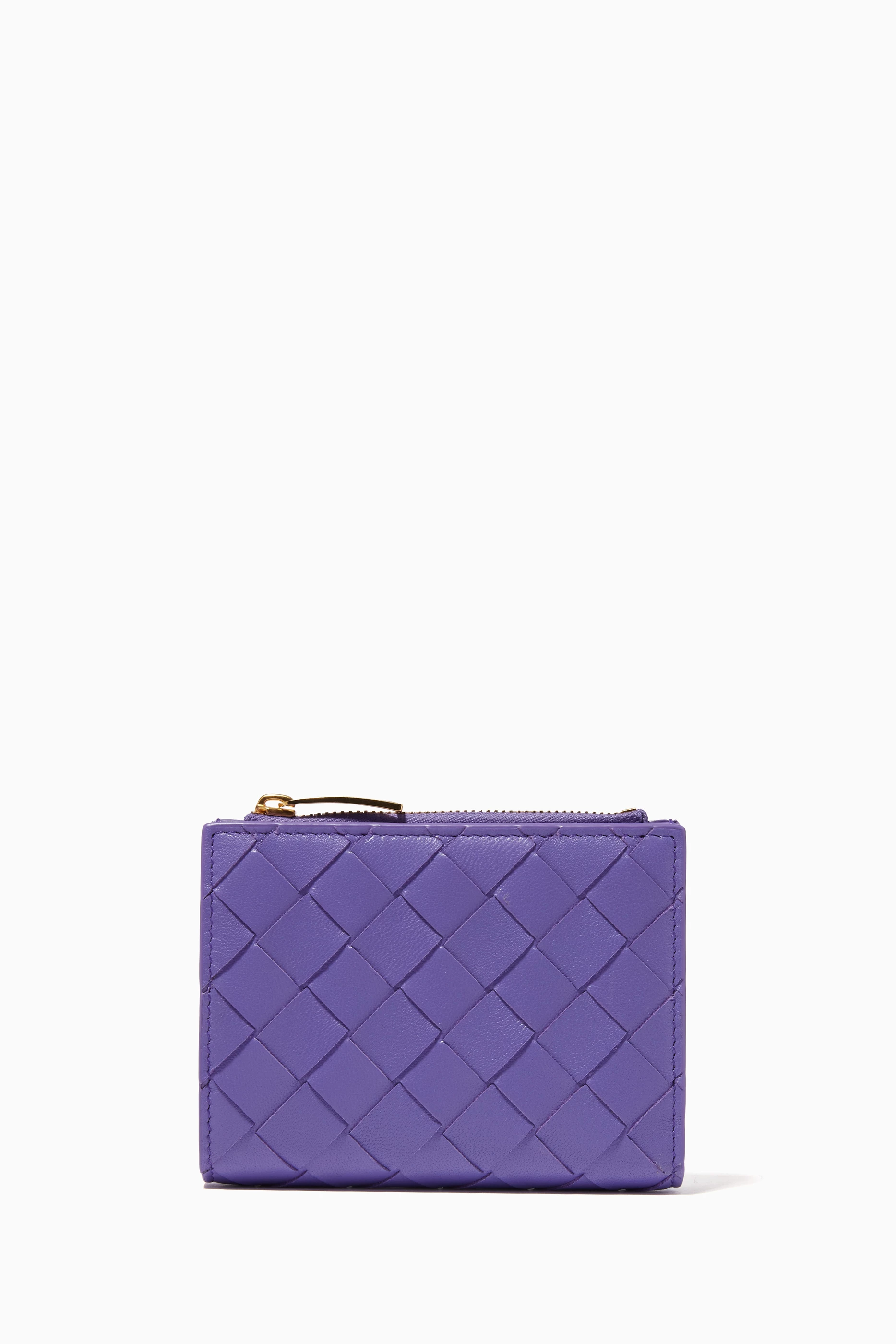 24PF new/BOTTEGA VENETA フラップウォレット Wallet Purple Buy Bottega Veneta Purple Bi-fold Zipper Wallet in