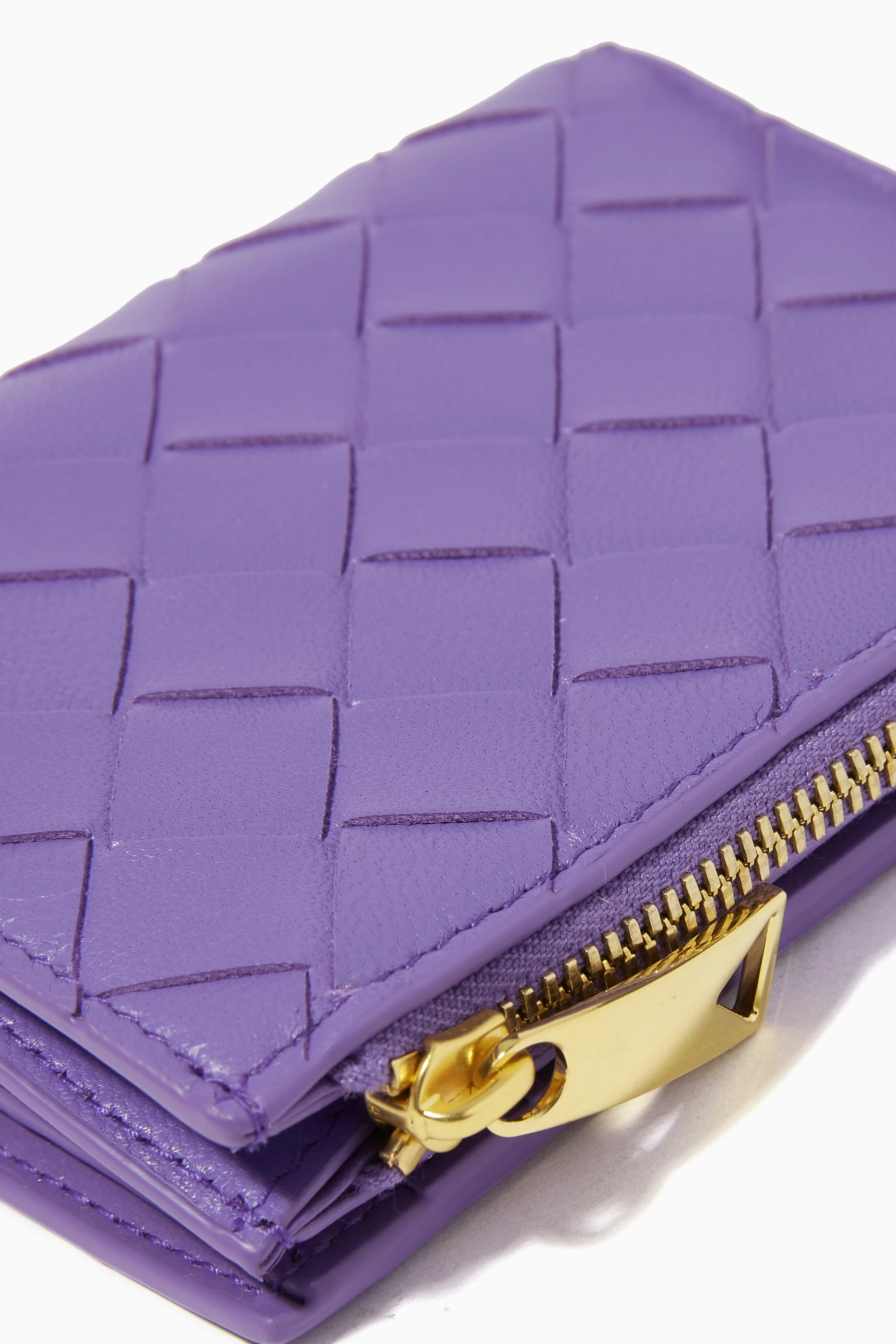 Buy Bottega Veneta Purple Bi-fold Zipper Wallet in