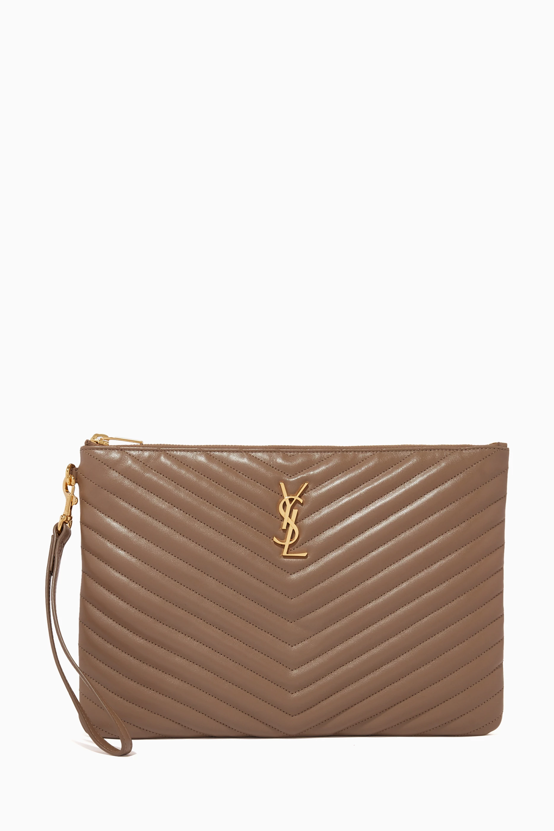 Buy SAINT LAURENT Brown Cassandre Tablet Pouch in Matelasse Leather For Women Online Ounass Saudi